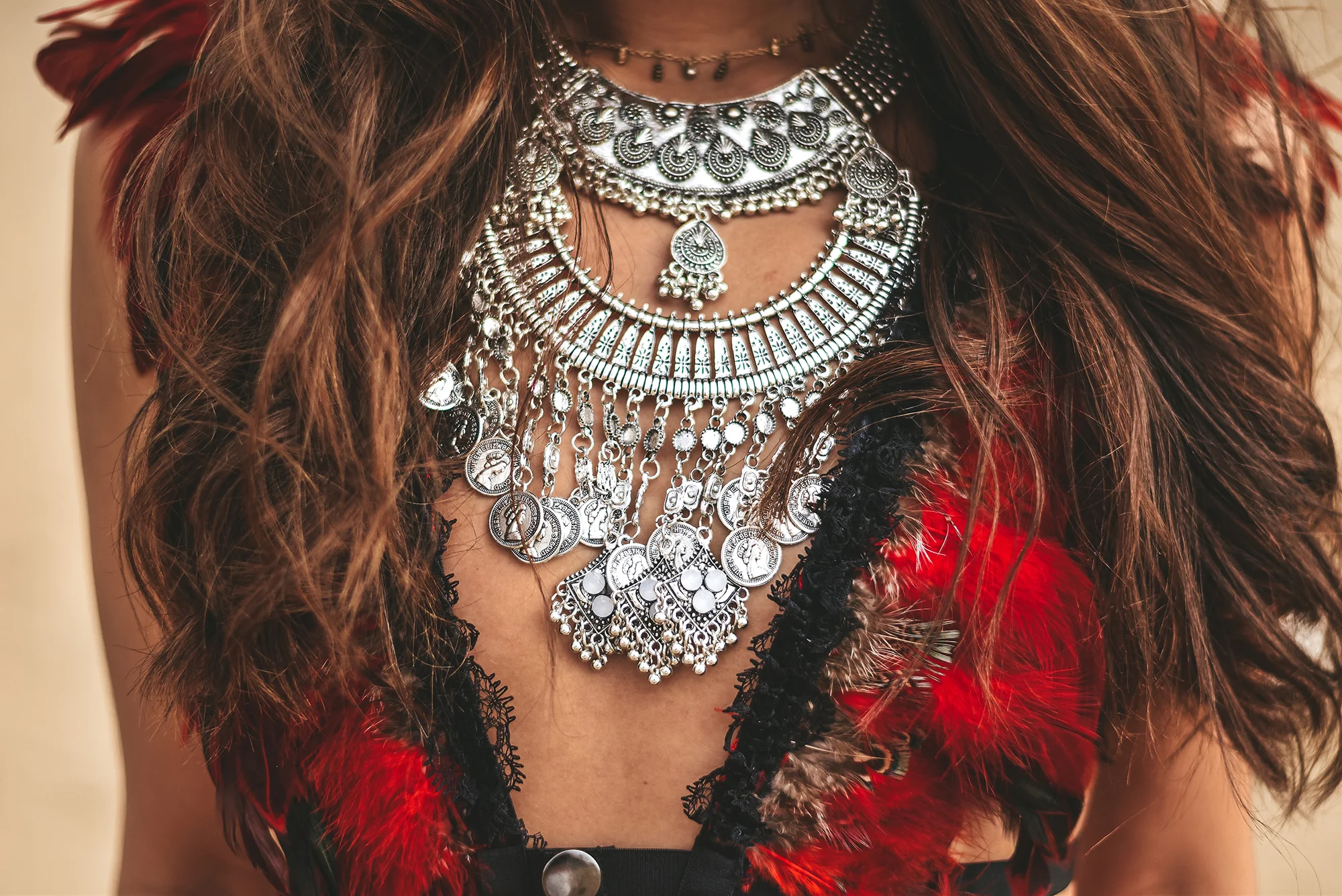 Alessa bohemian coin necklace silver - Image 7