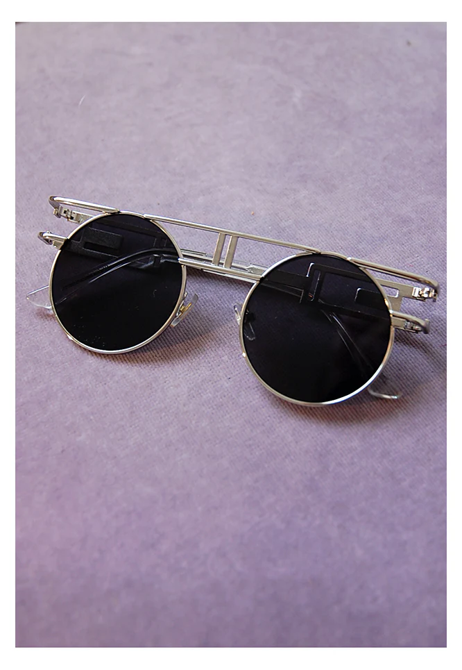 Burner round sunglasses black silver - Image 2