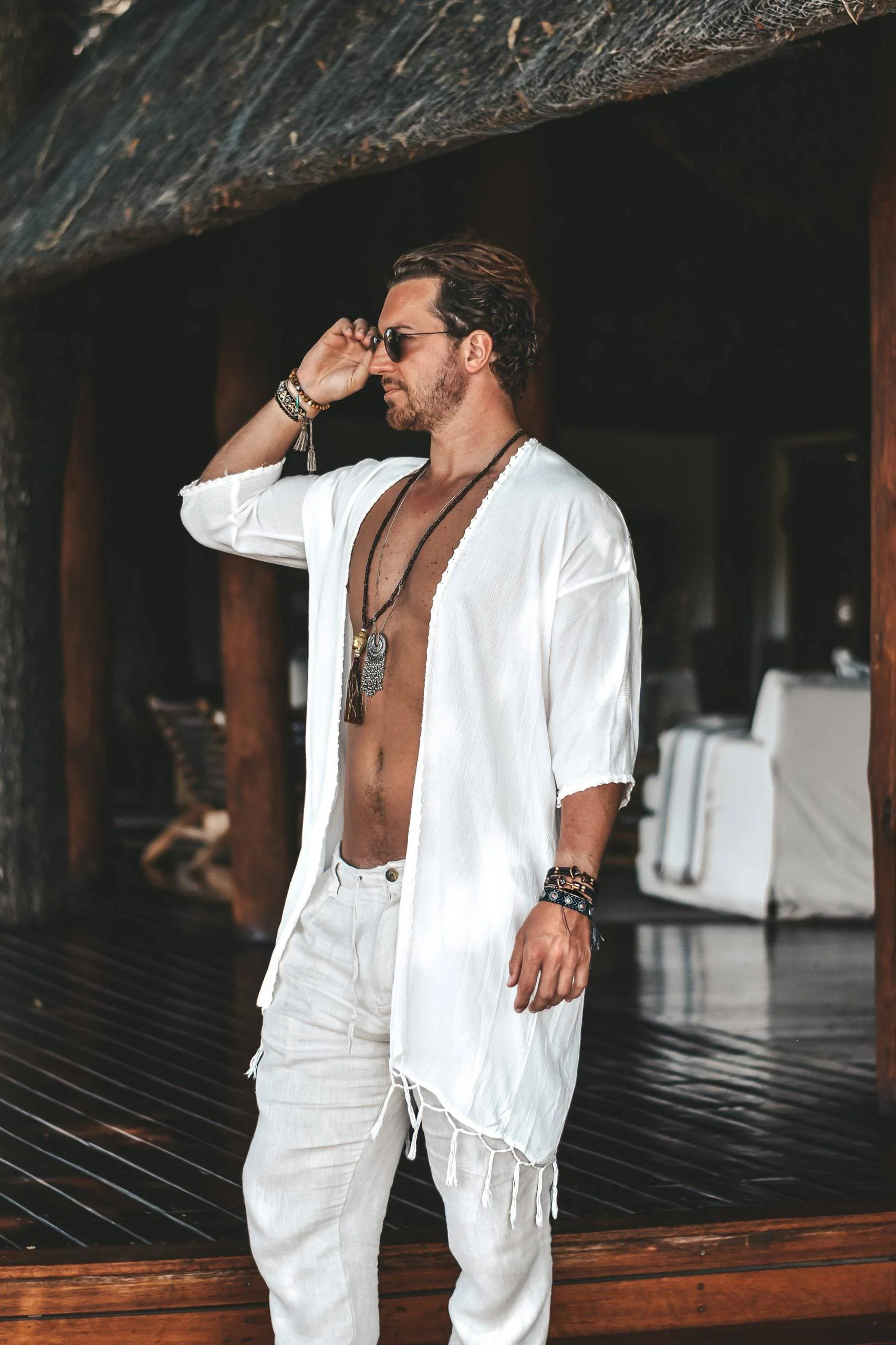 Capri luxury resort kimono creme - Image 19
