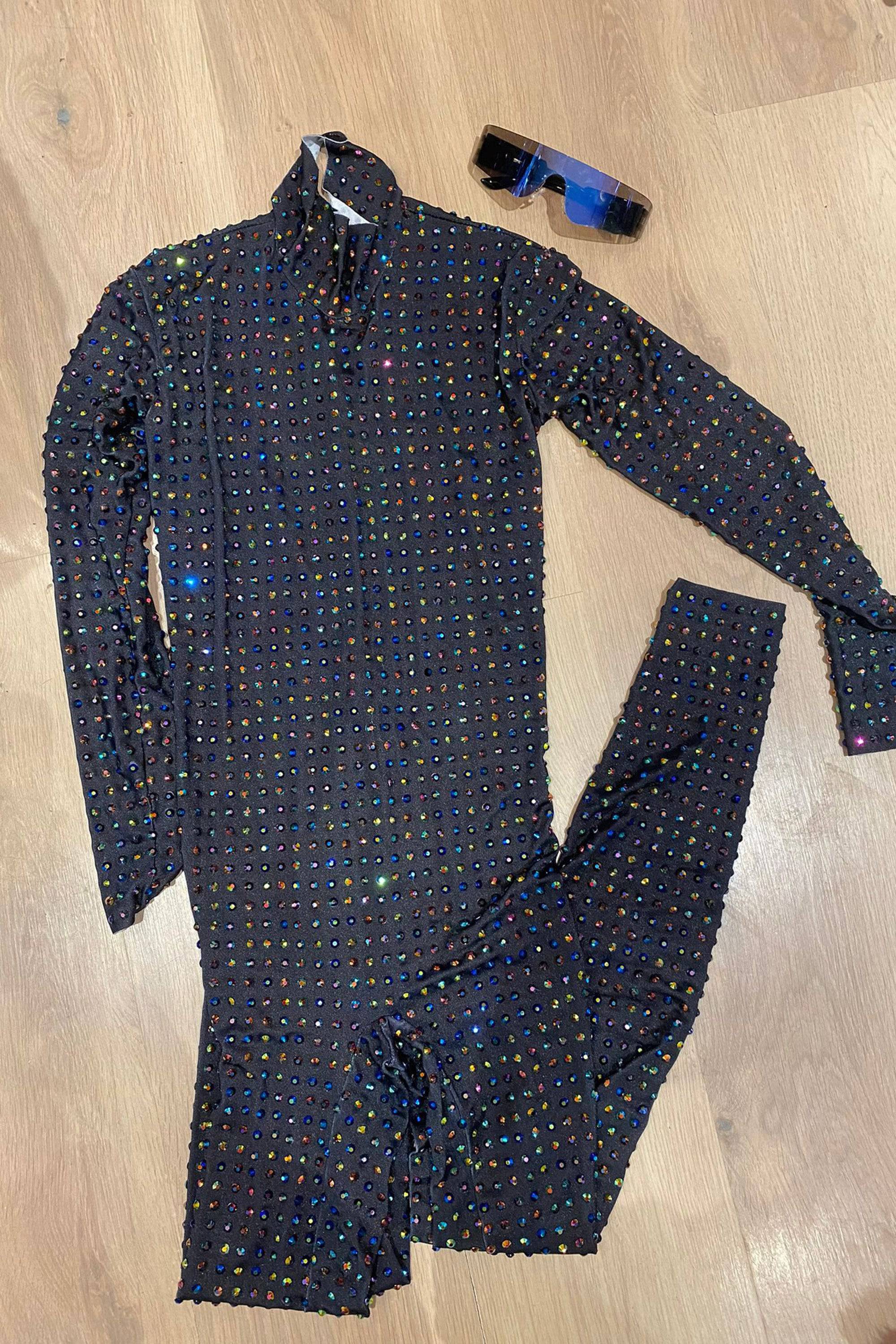 Cobra rhinestone jumpsuit black - Image 6