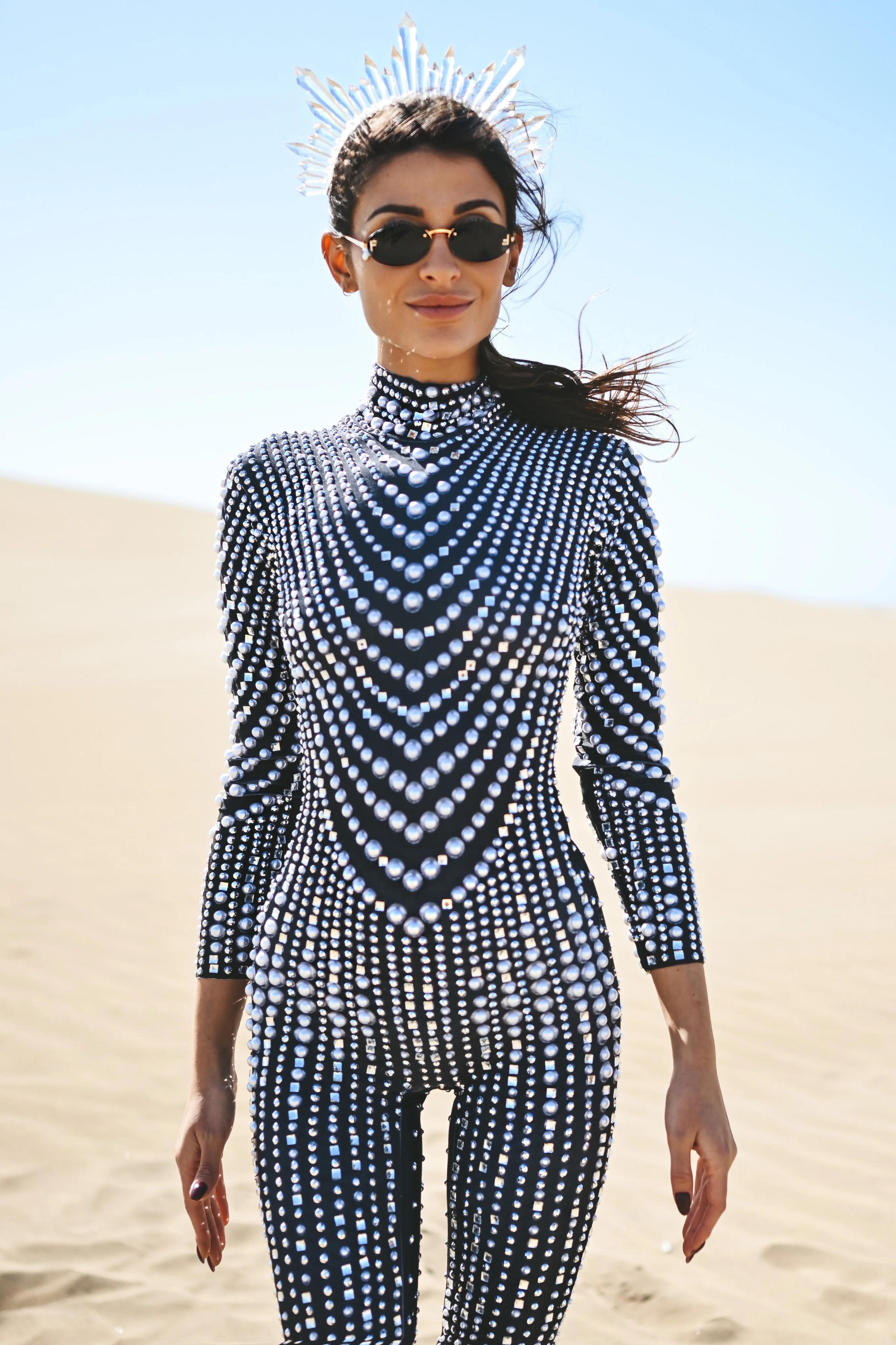 Colinna luxury rhinestone jumpsuit black - Image 12