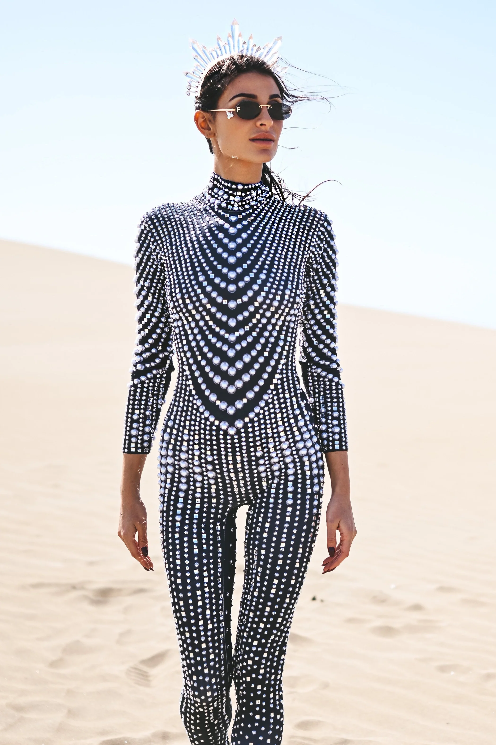Colinna luxury rhinestone jumpsuit black - Image 15