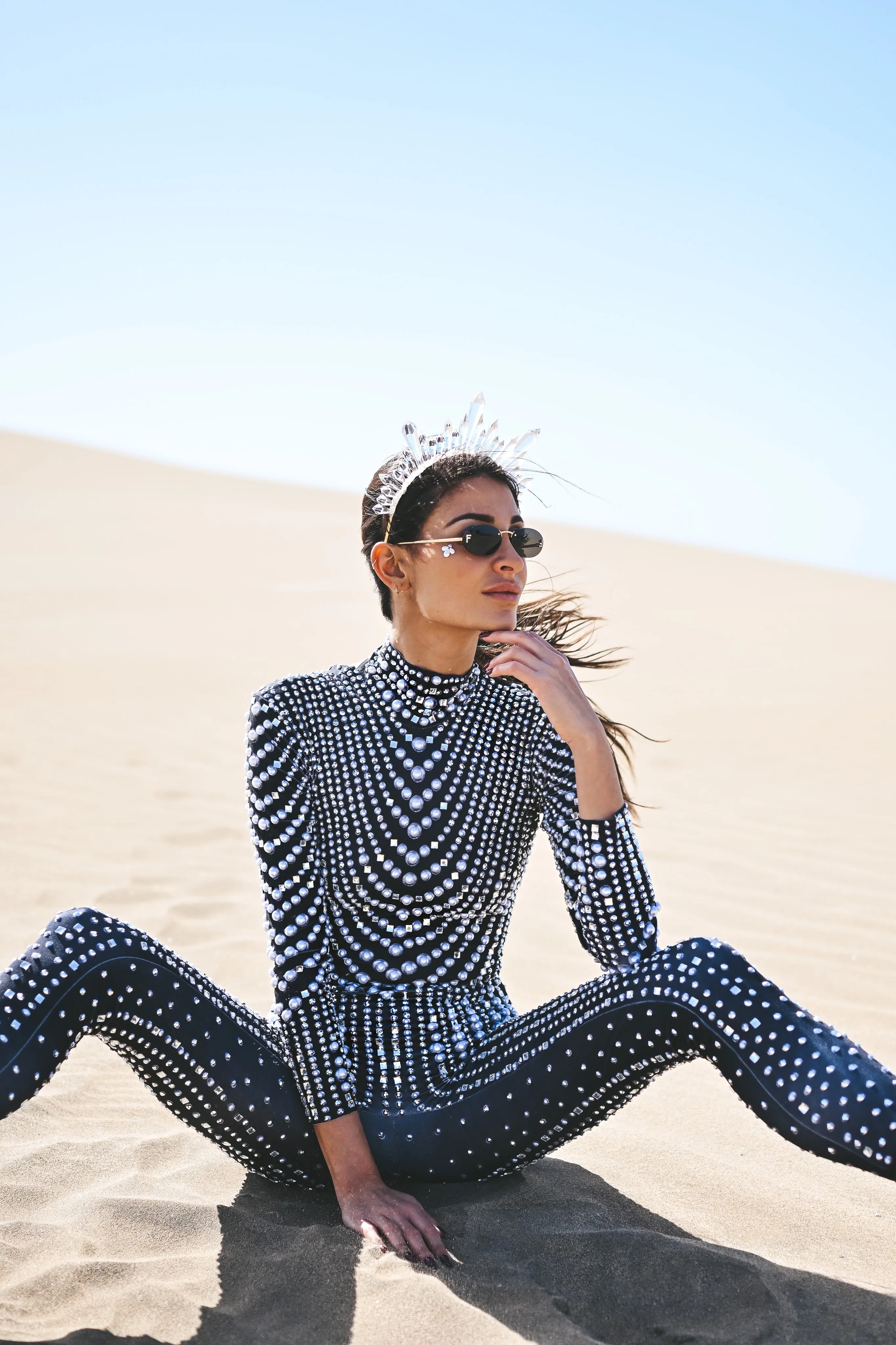 Colinna luxury rhinestone jumpsuit black - Image 18
