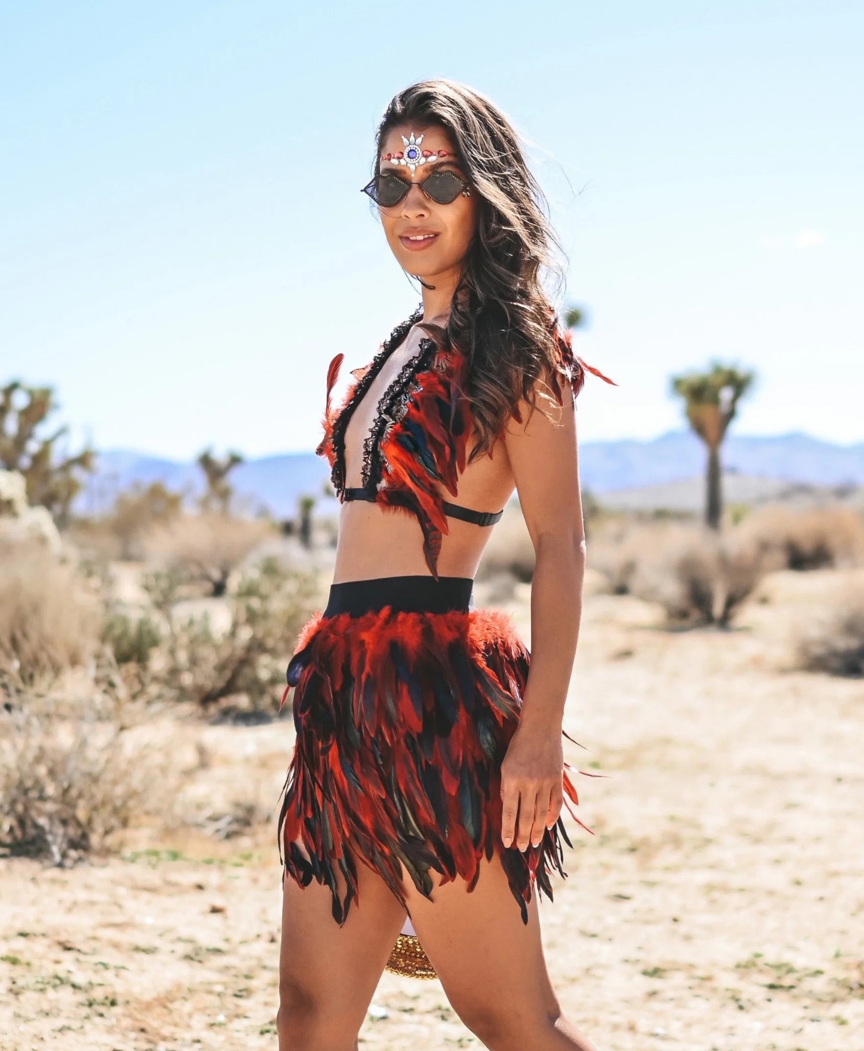 Desert feather set red black - Image 11
