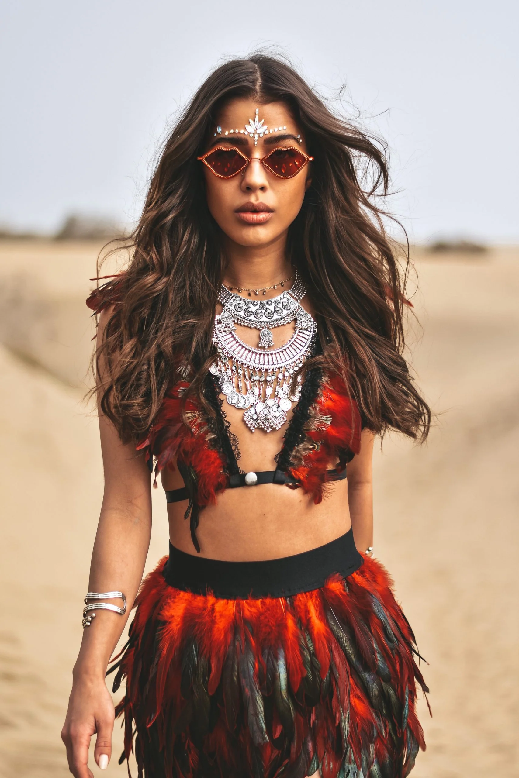 Desert feather set red black - Image 13