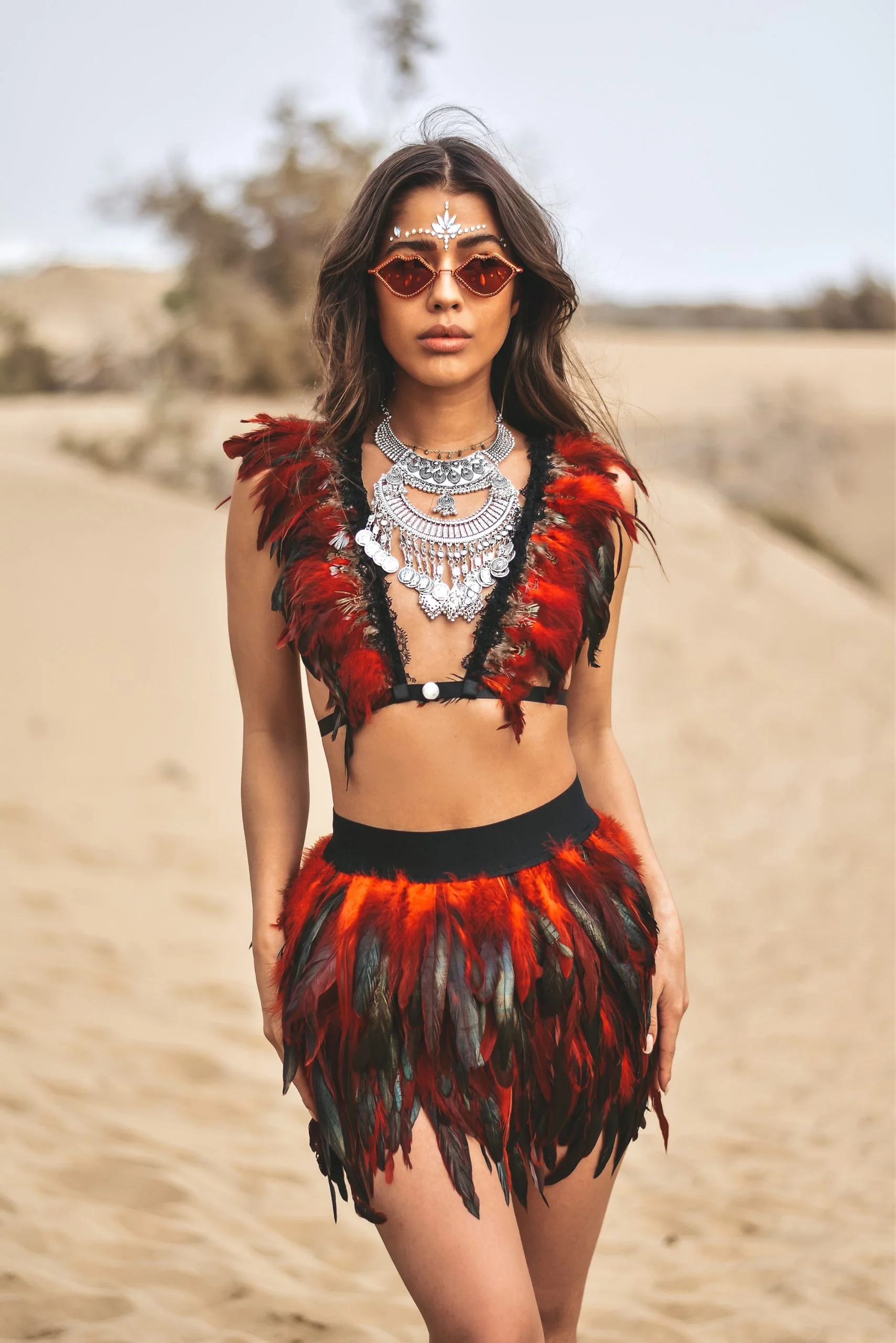 Desert feather set red black - Image 14