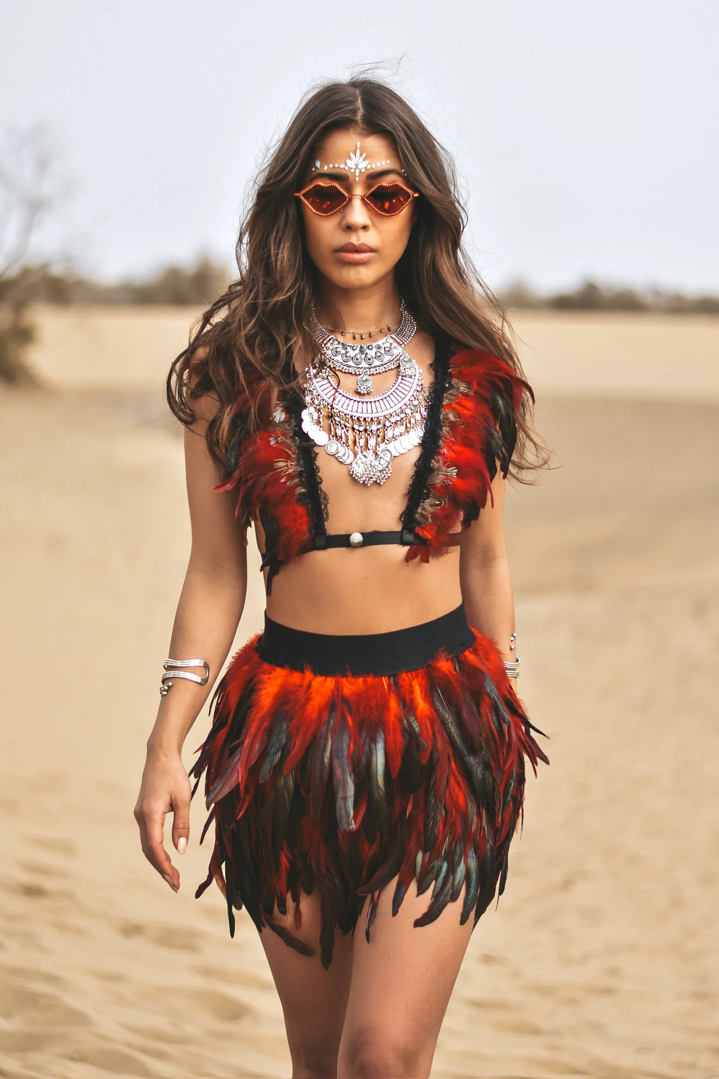 Desert feather set red black - Image 4