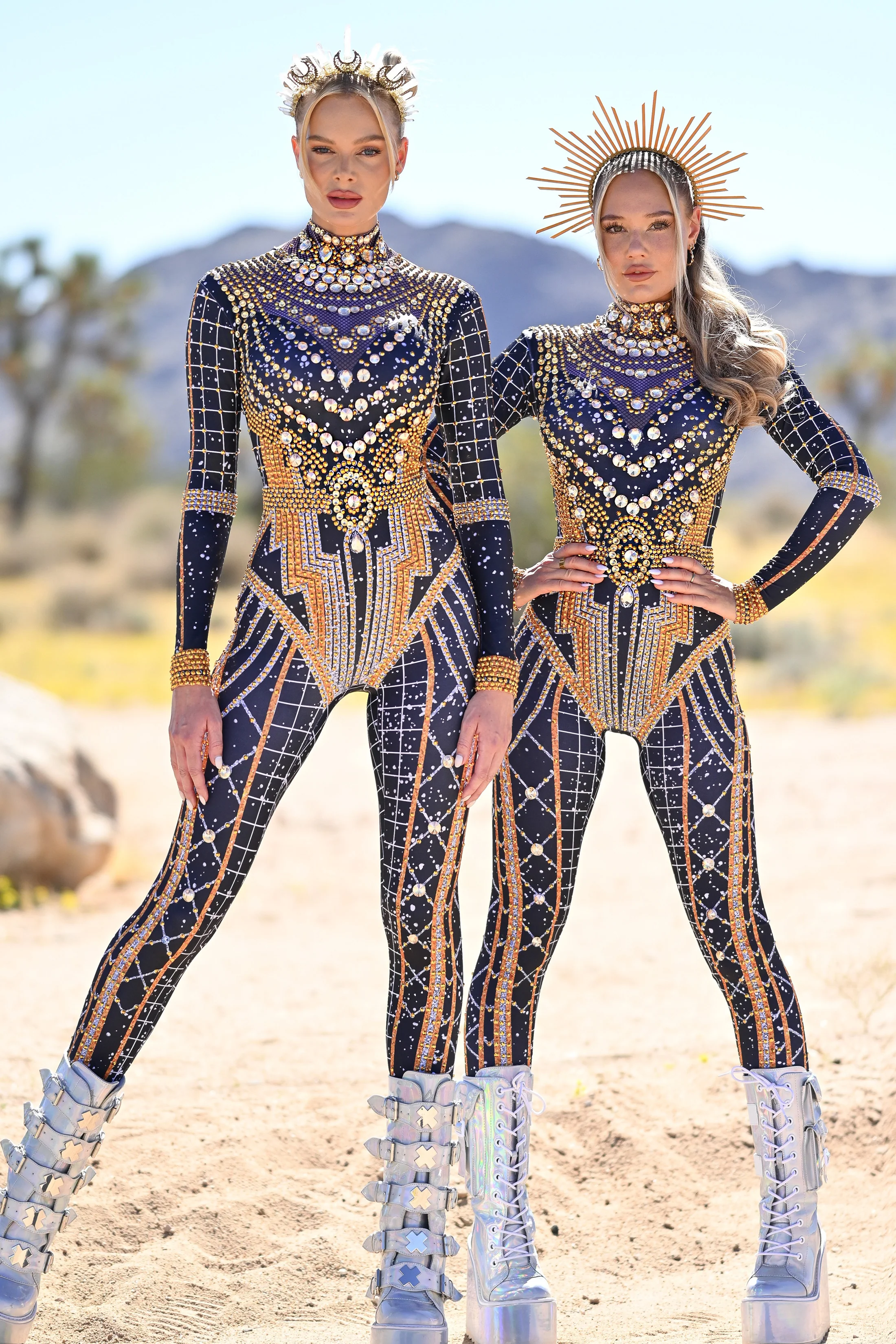 Dominique luxury rhinestone jumpsuit gold - Image 6