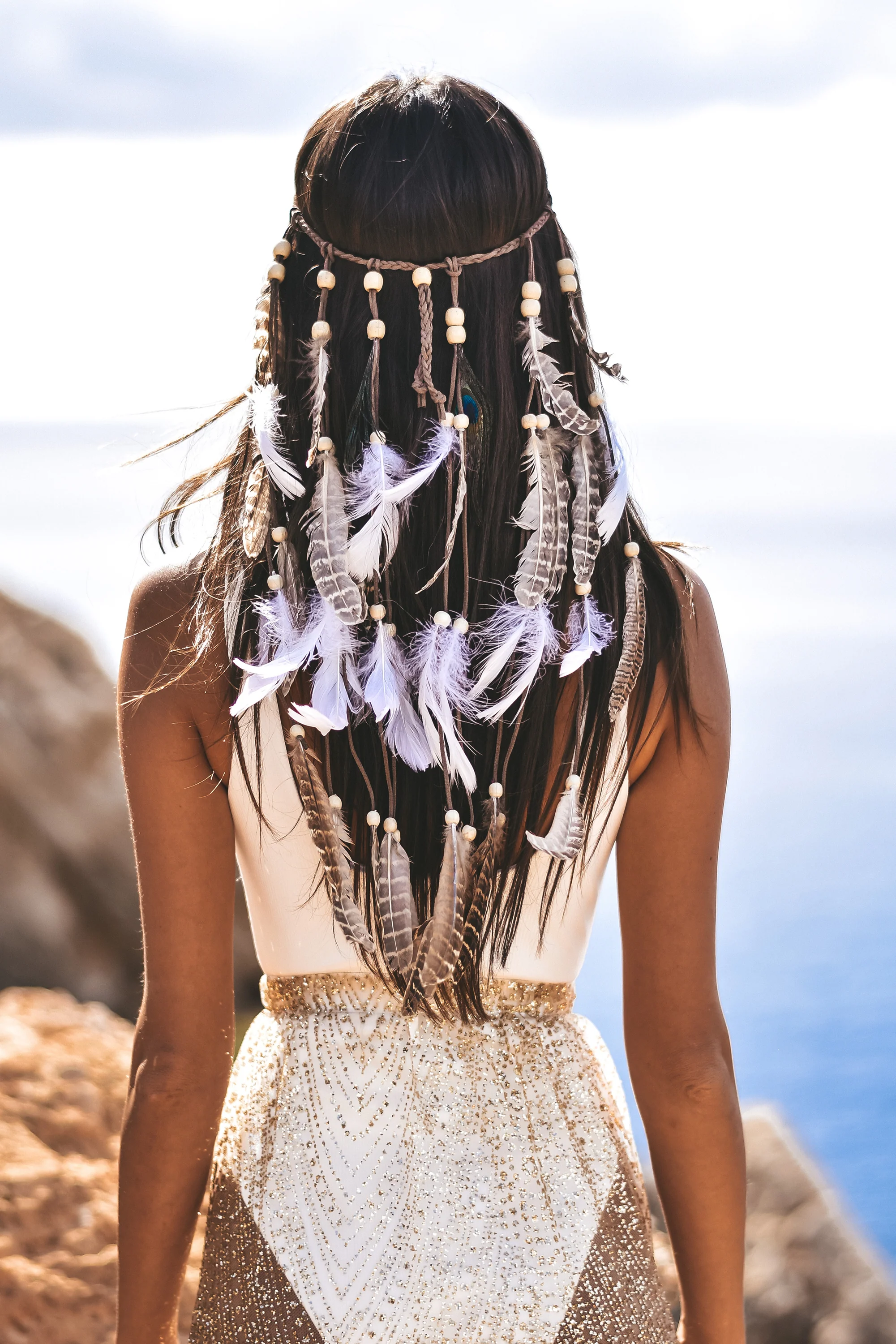 Feather headband Boho Style