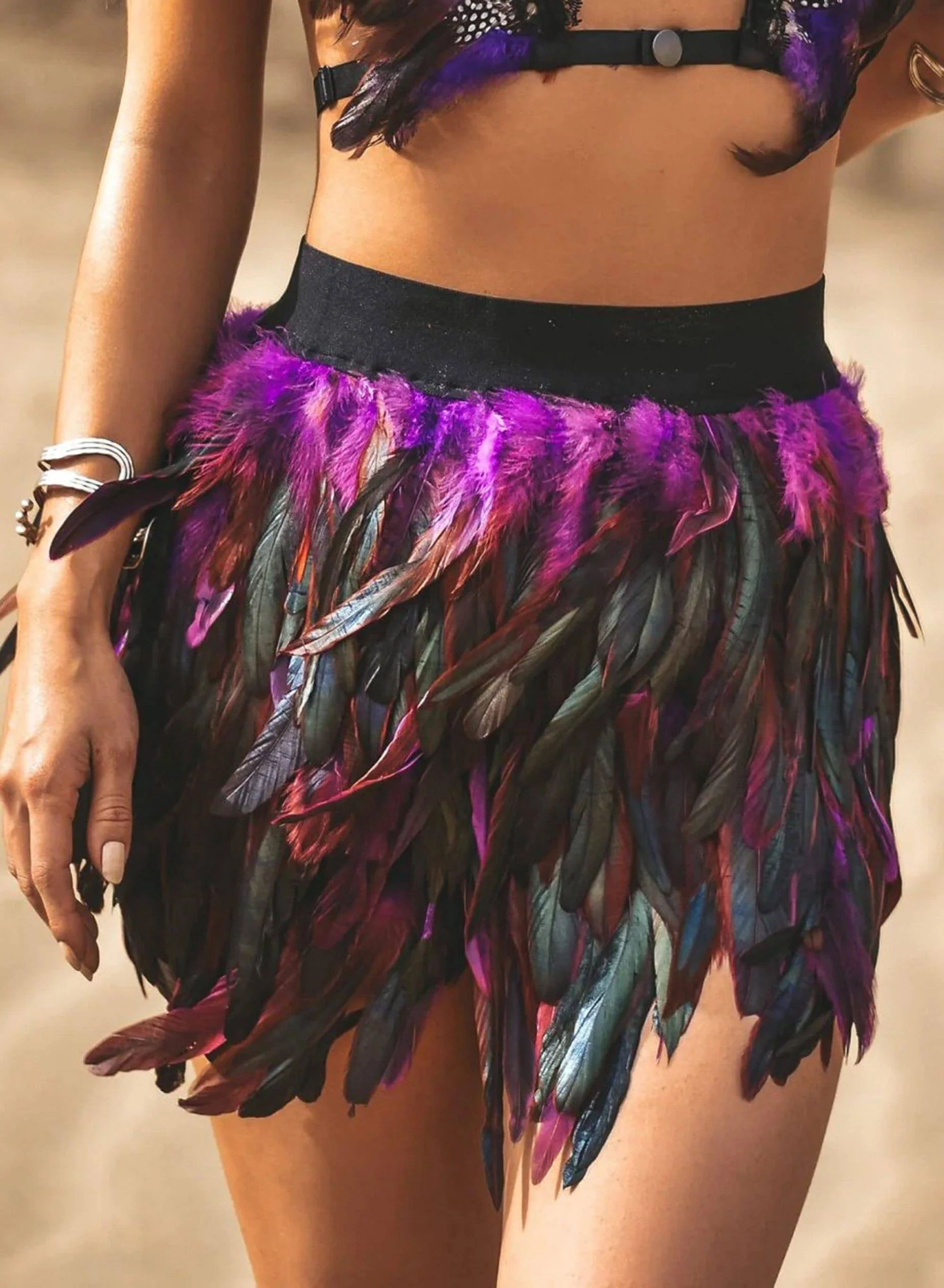 Feather skirt purple
