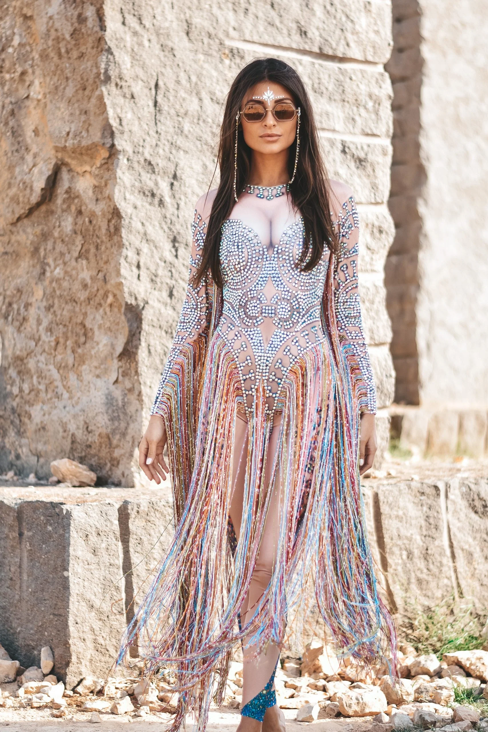 Felizia crystal jumpsuit fringes - Image 6