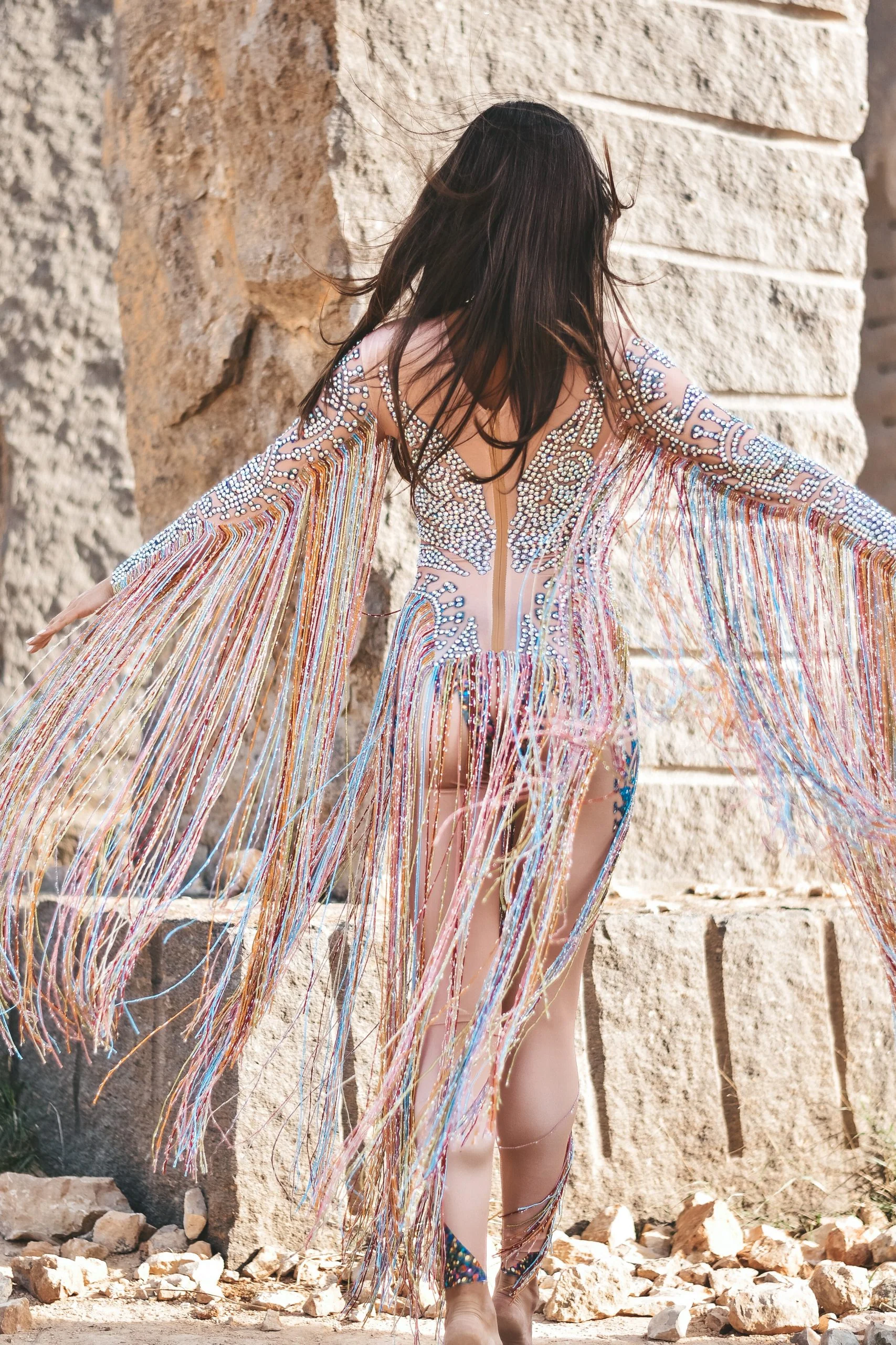 Felizia crystal jumpsuit fringes - Image 7