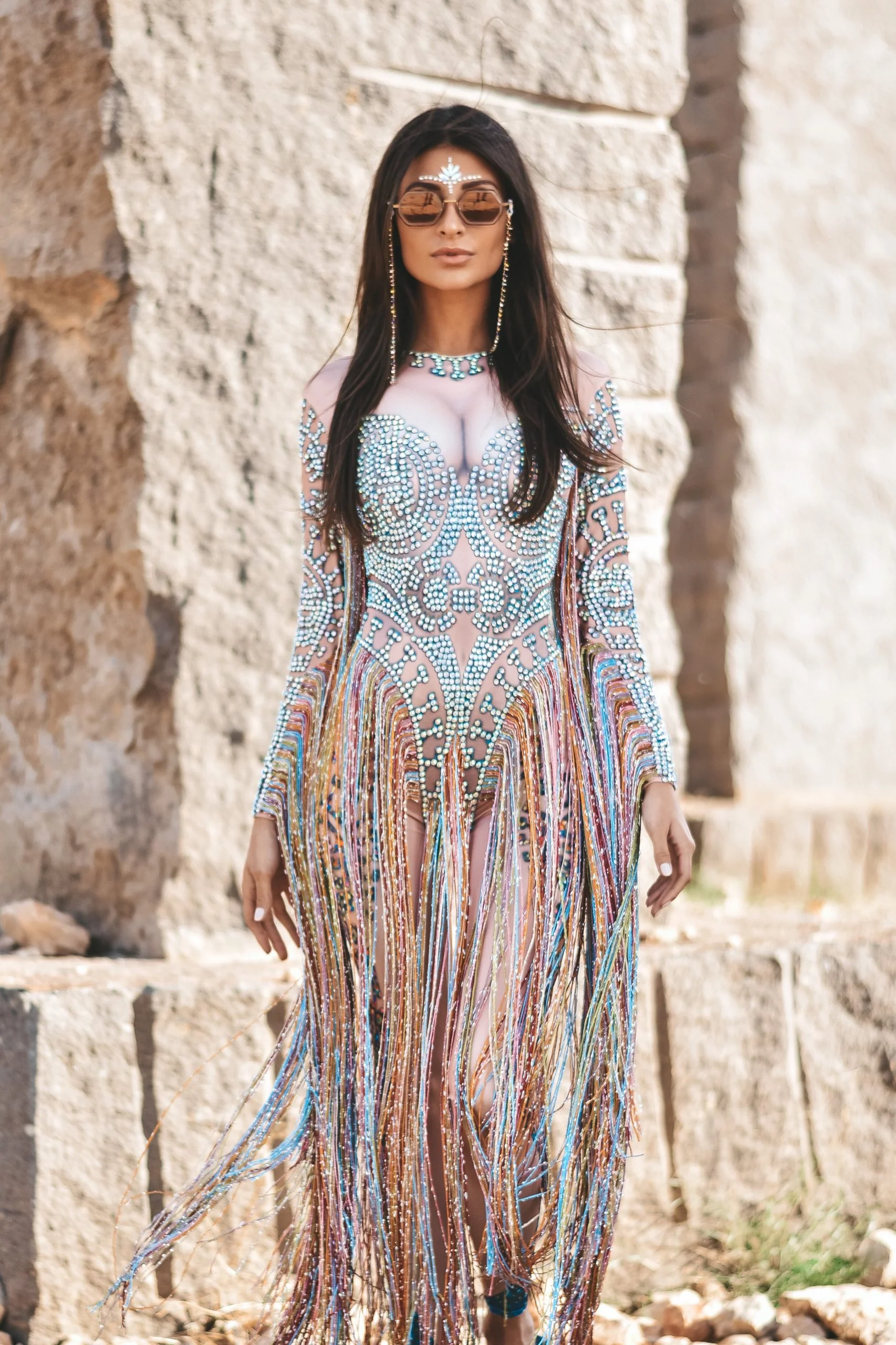 Felizia crystal jumpsuit fringes - Image 9