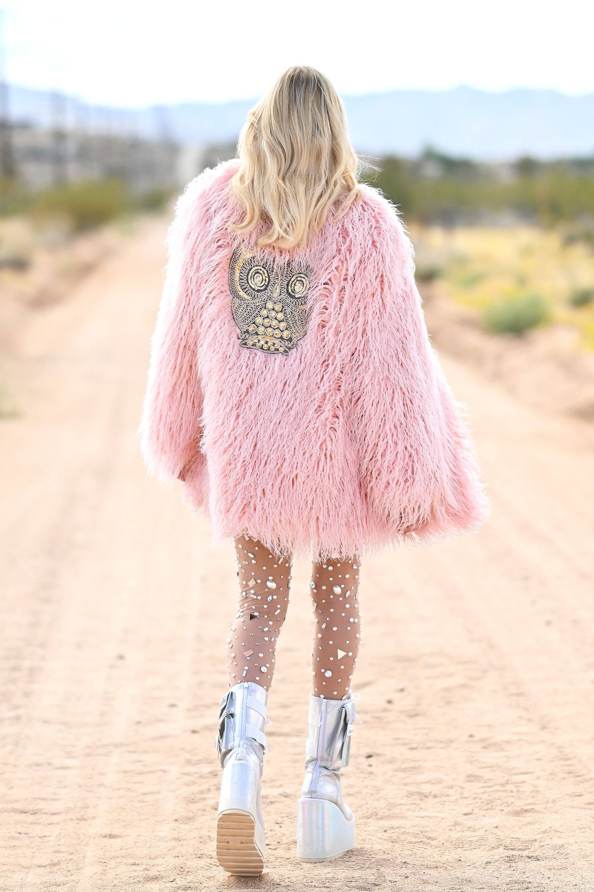 Freya faux fur jacket pink