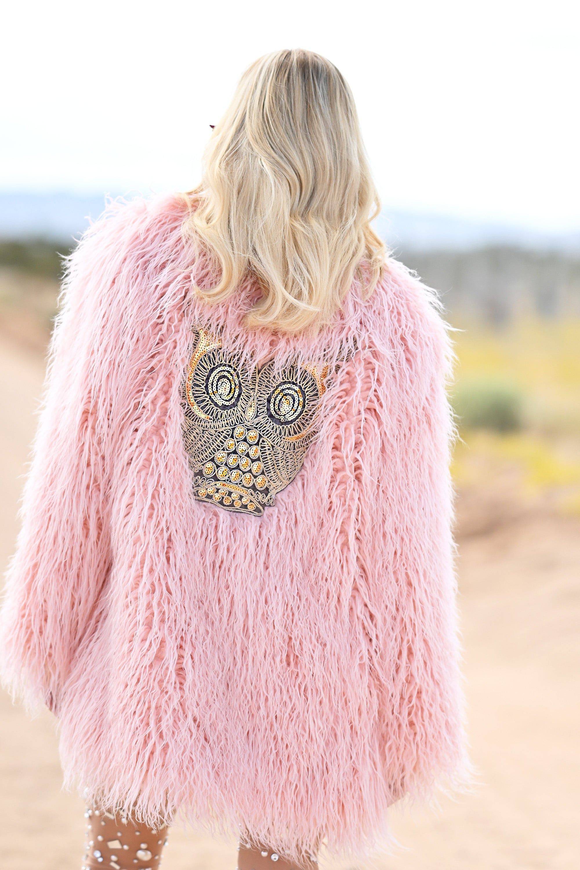Freya faux fur jacket pink - Image 2