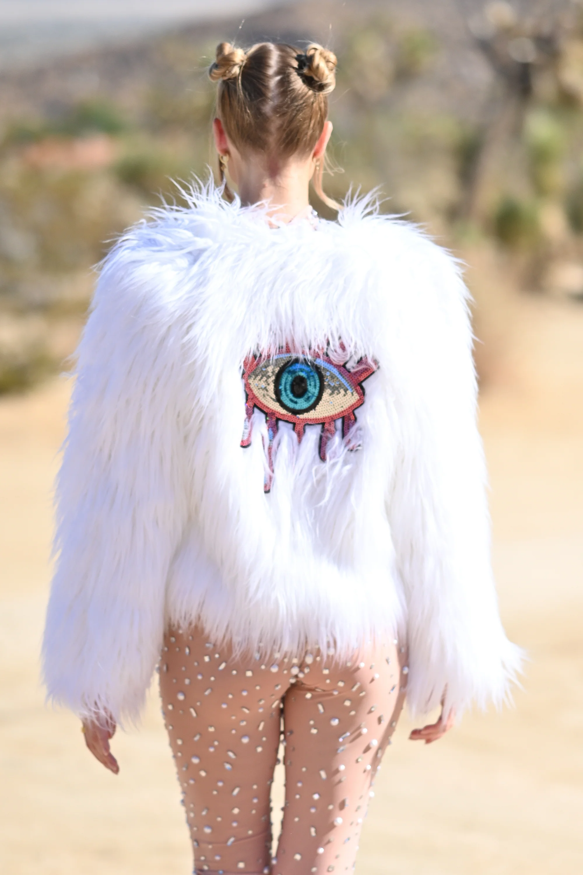 Freya faux fur jacket short white - Image 4