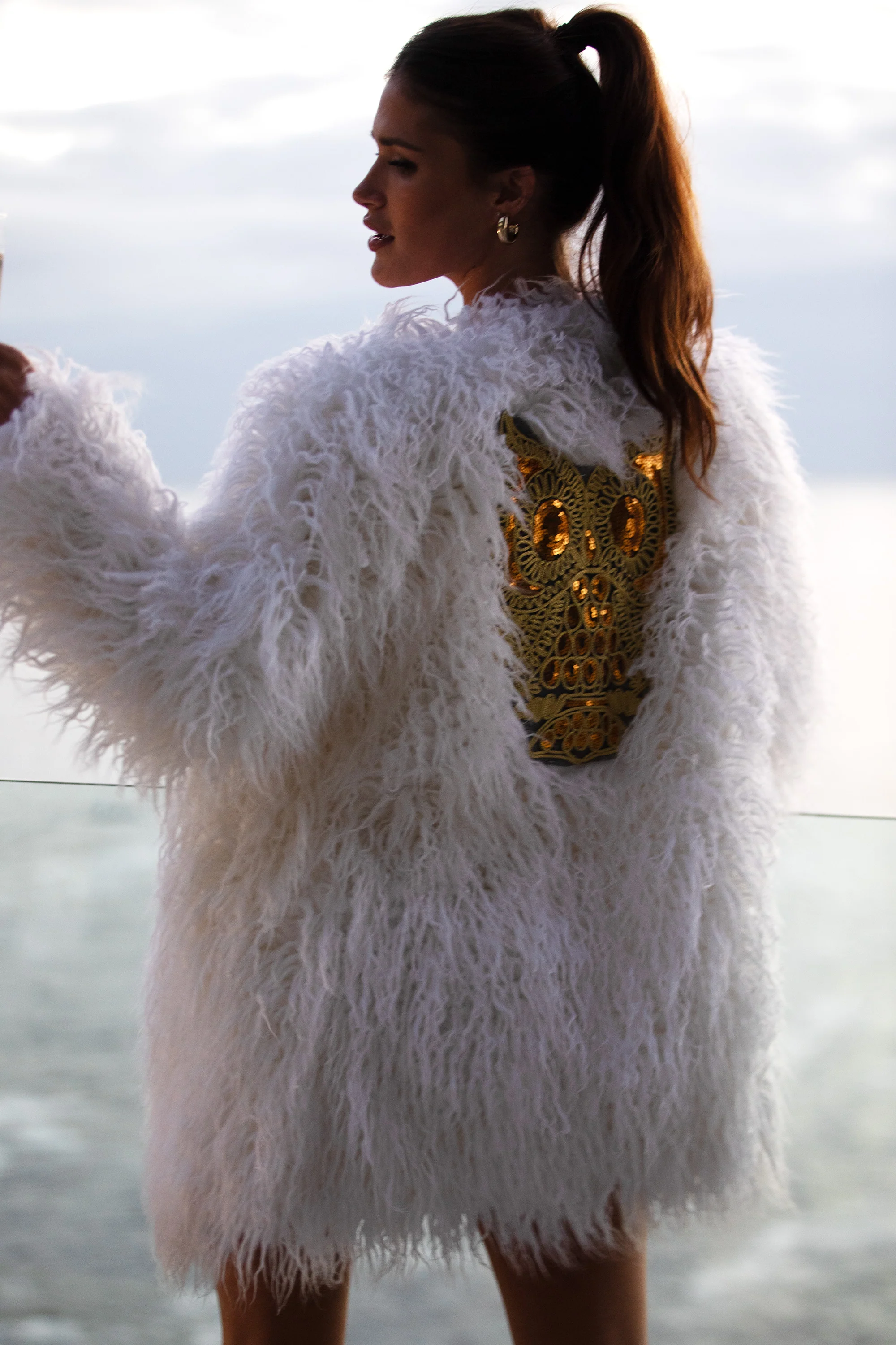 Freya faux fur jacket white