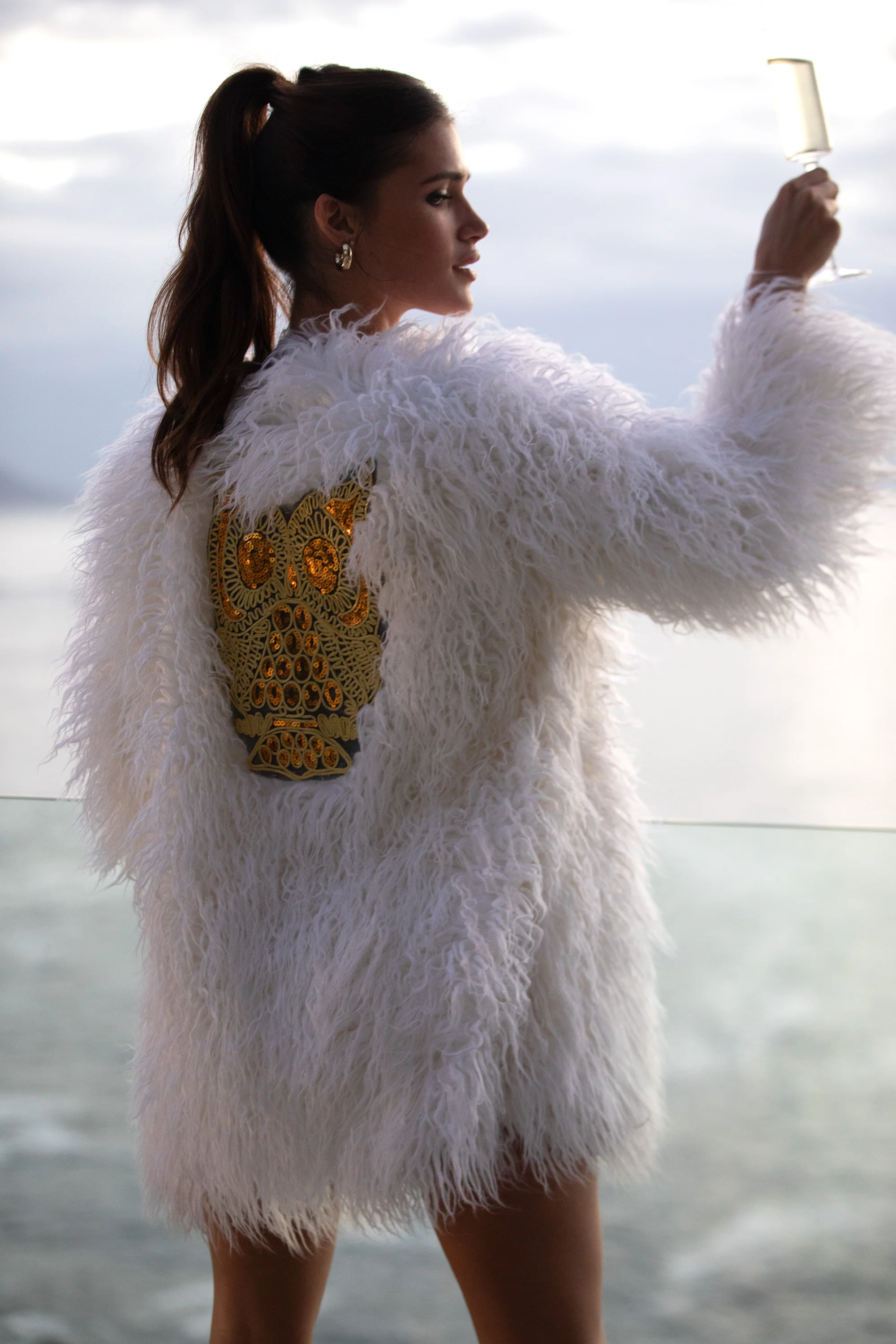 Freya faux fur jacket white - Image 4