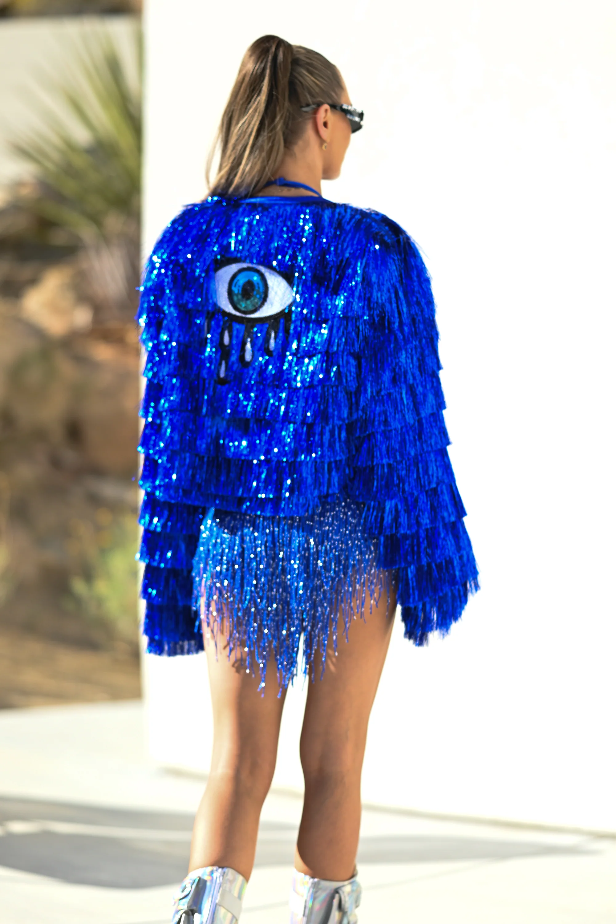 Izza fringe jacket patch blue - Image 9