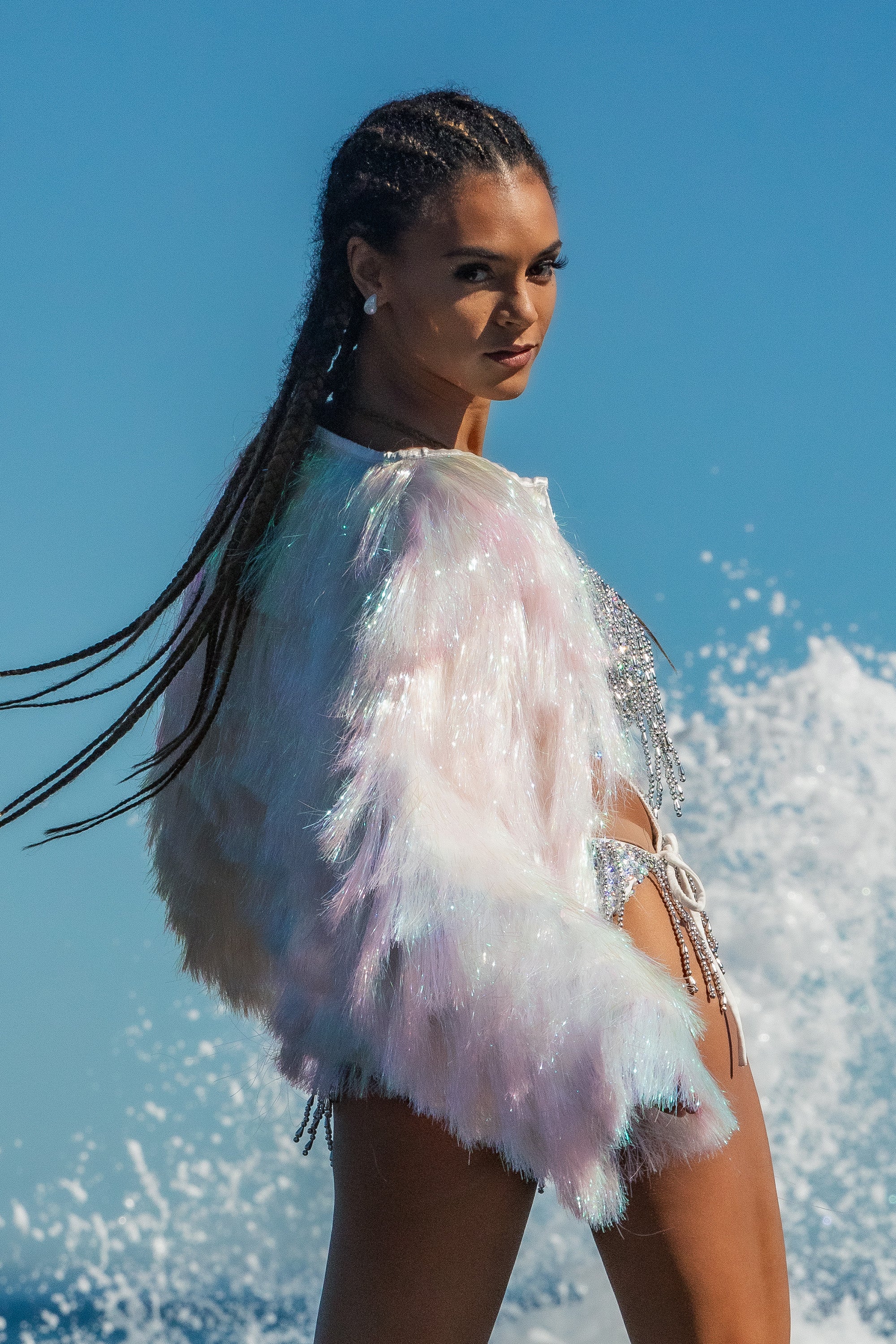 Izza fringe party jacket white - Image 6