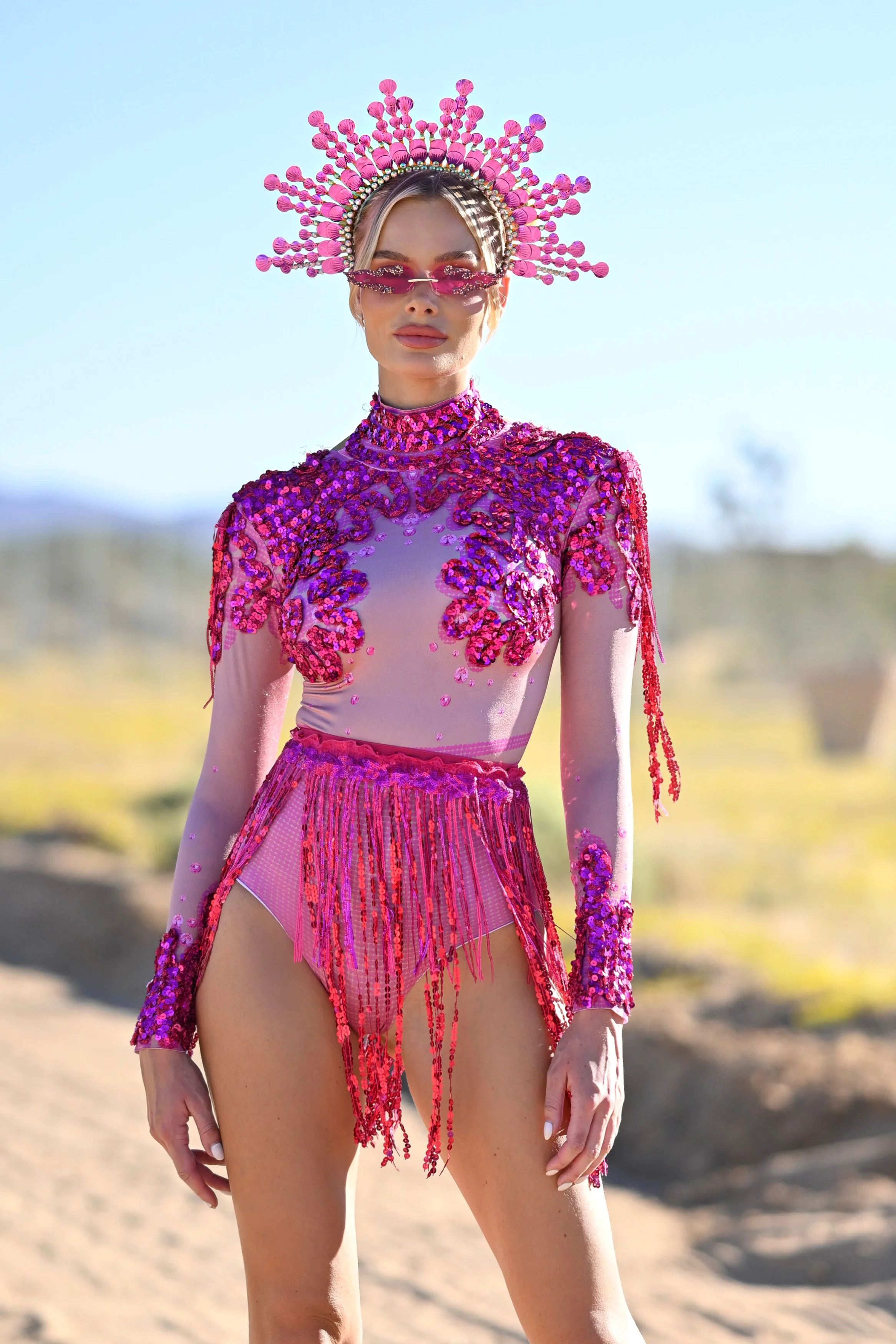 Juliana sequin diamond bodysuit pink - Image 5