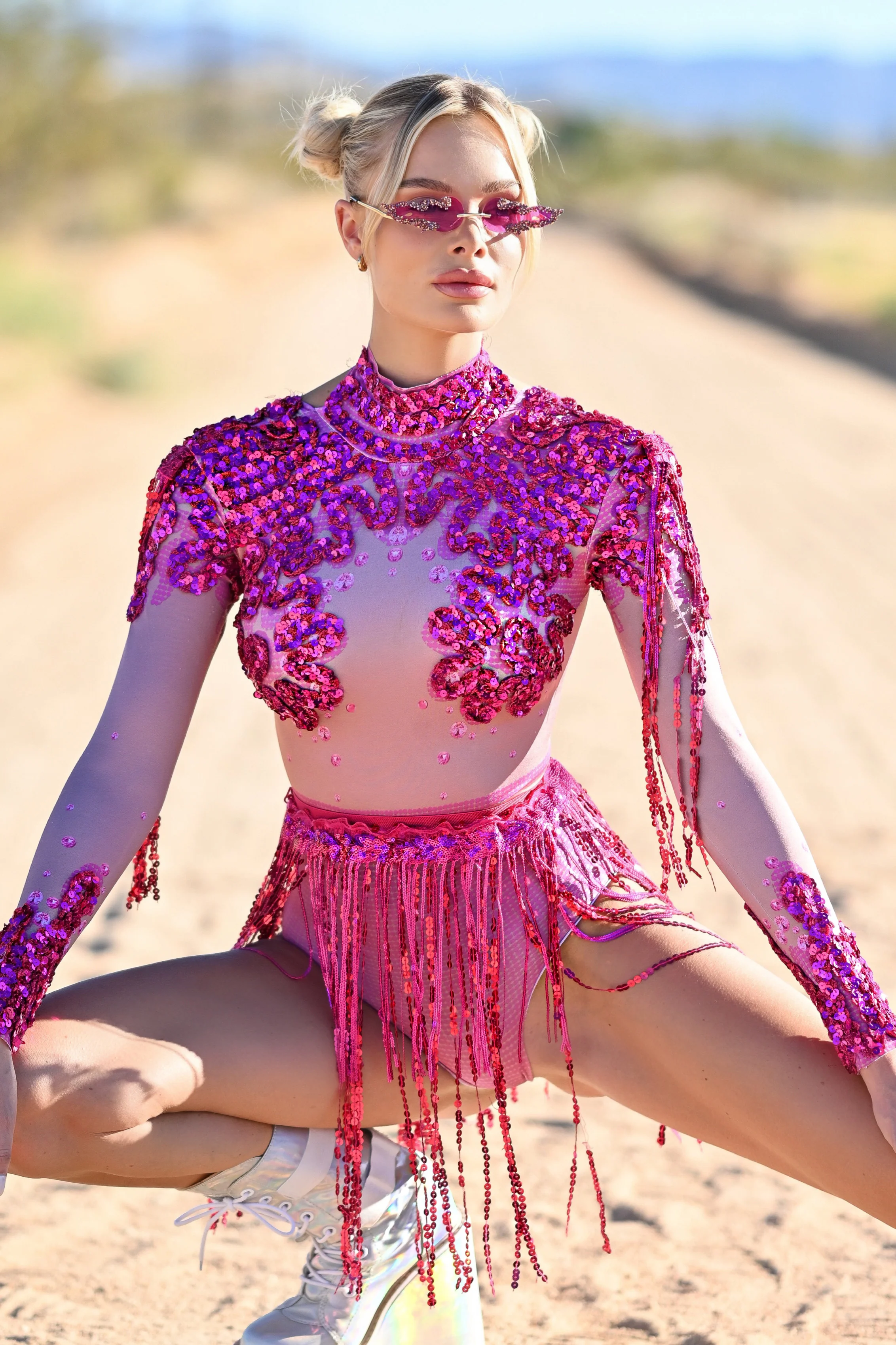 Juliana sequin diamond bodysuit pink - Image 7