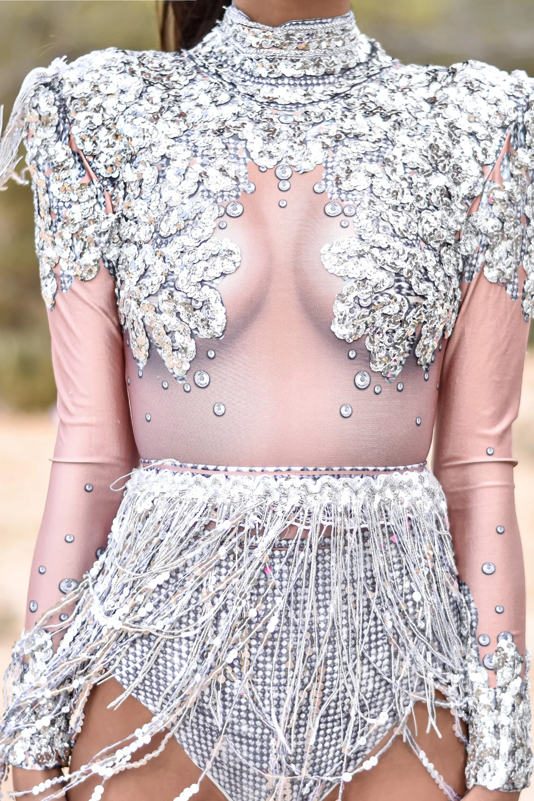 Juliana sequin diamond bodysuit silver - Image 10