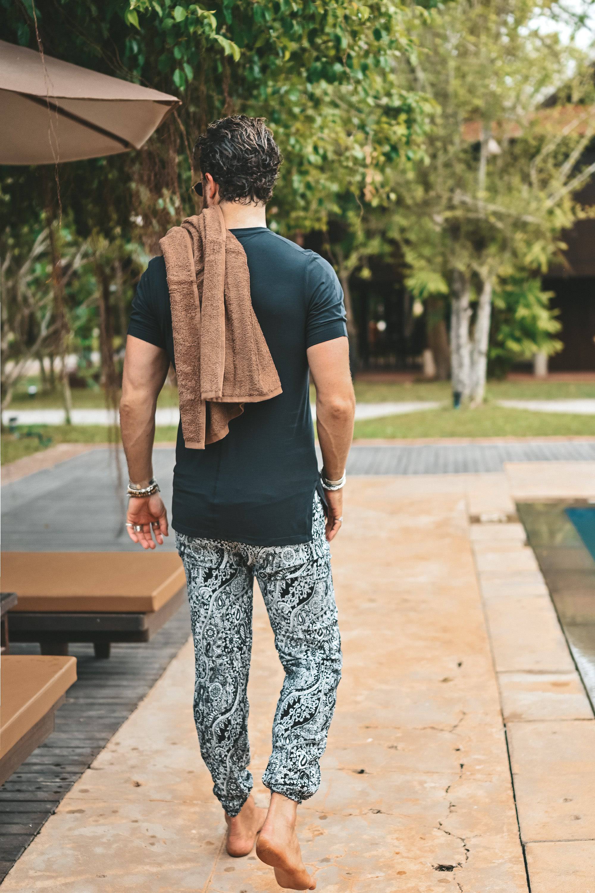 Kansai harem pants black white - Image 3