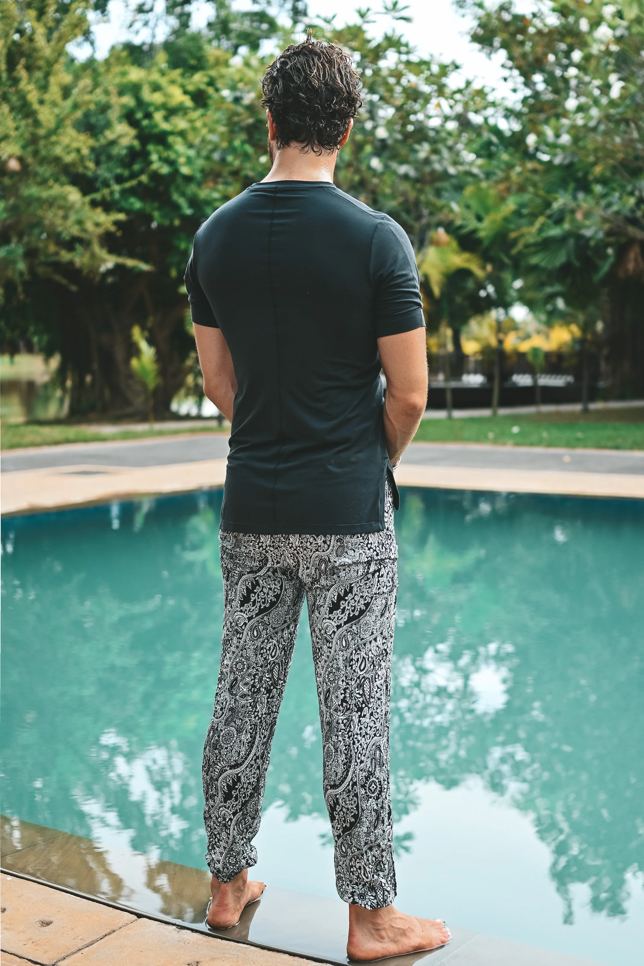 Kansai harem pants black white - Image 5