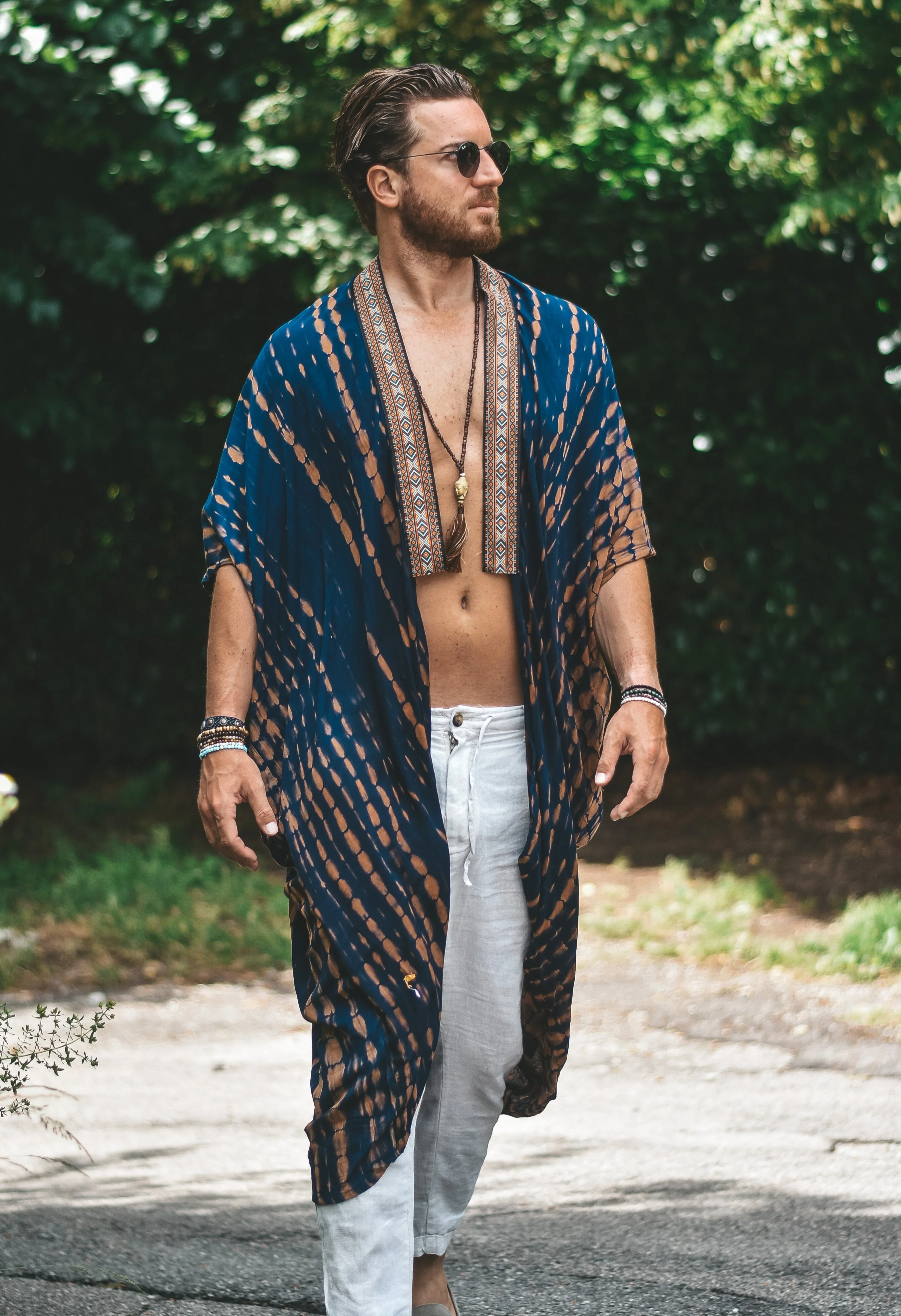Maggiore Jacard Kimono Blue
