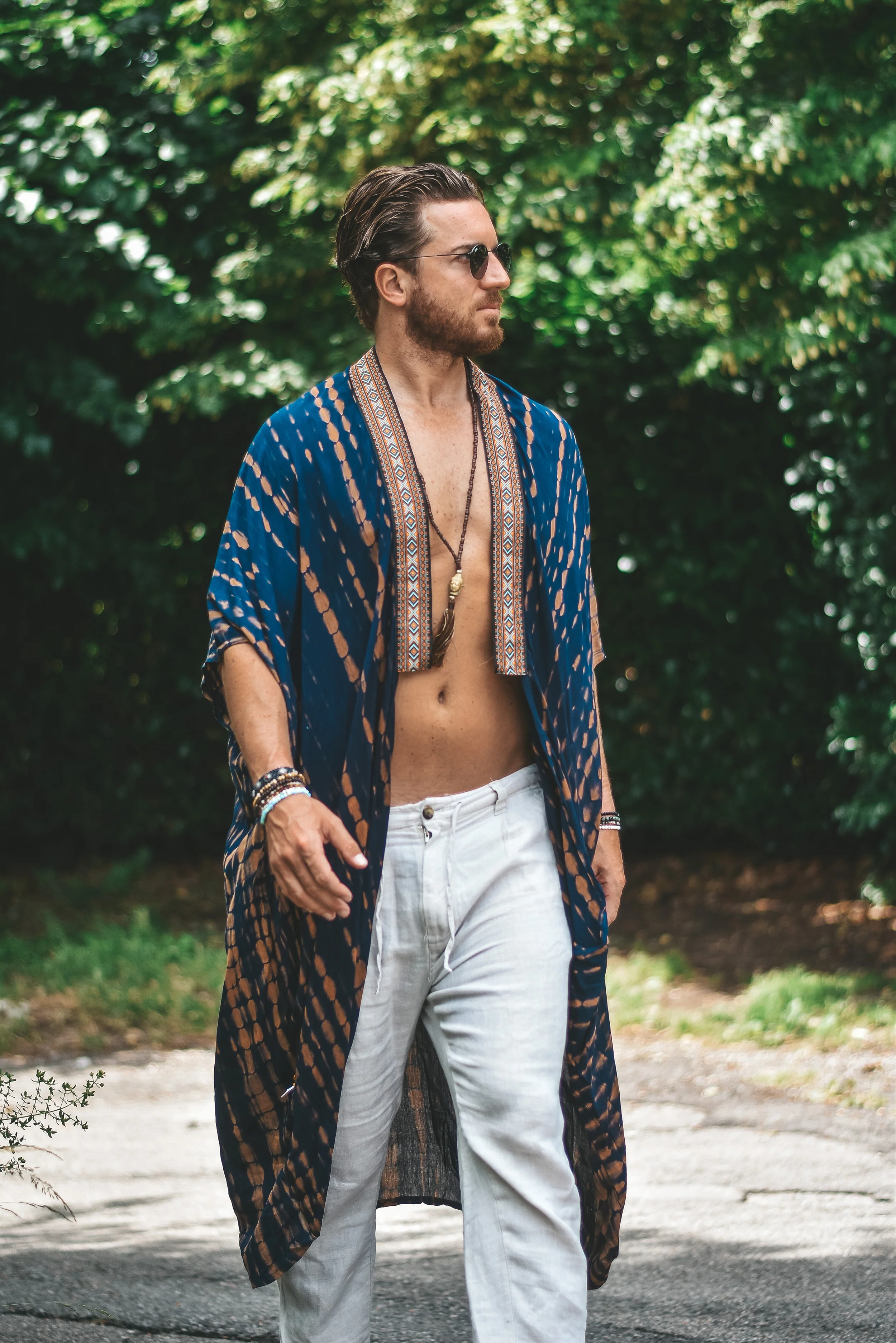 Maggiore Jacard Kimono Blue - Image 2