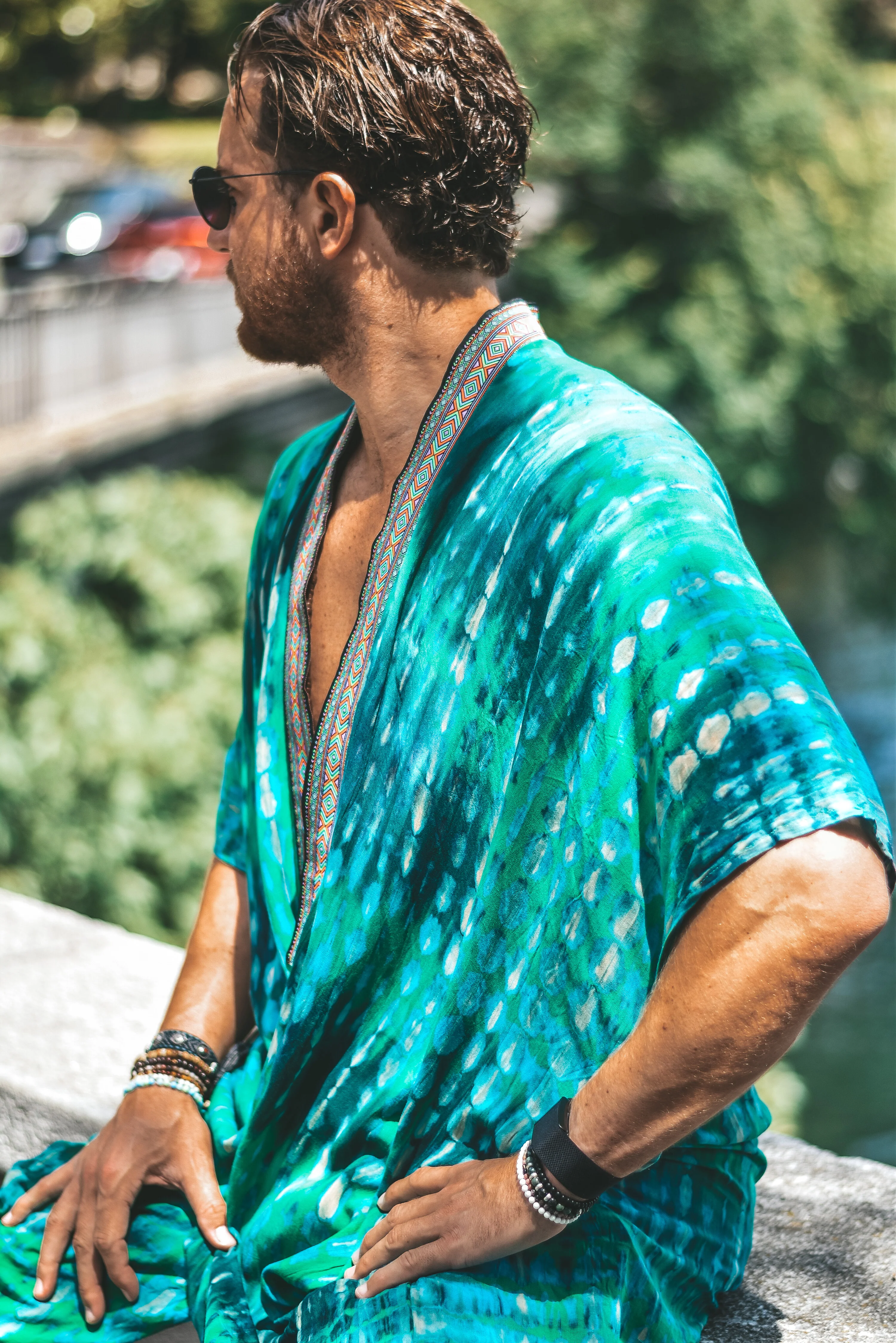 Maggiore jacard trim kimono tropical - Image 12