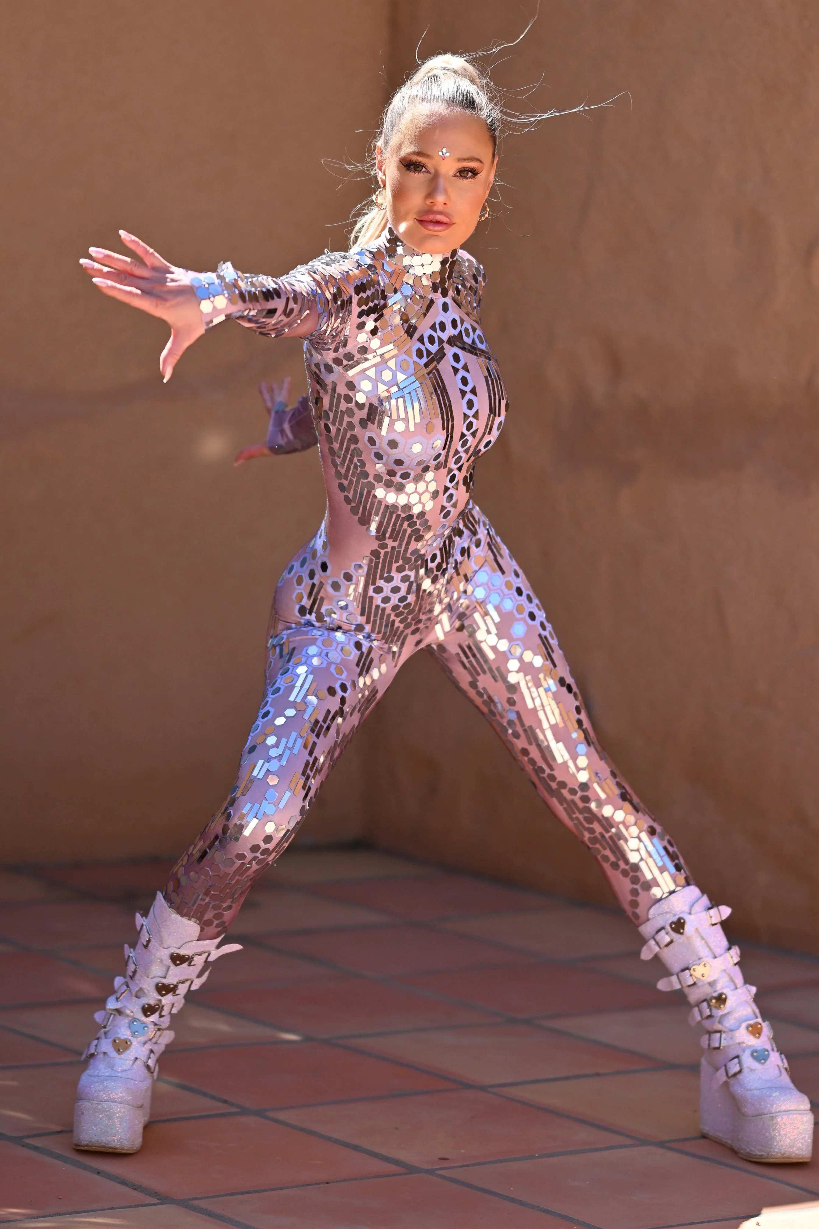 Marie Mirror sequin jumpsuit beige - Image 25
