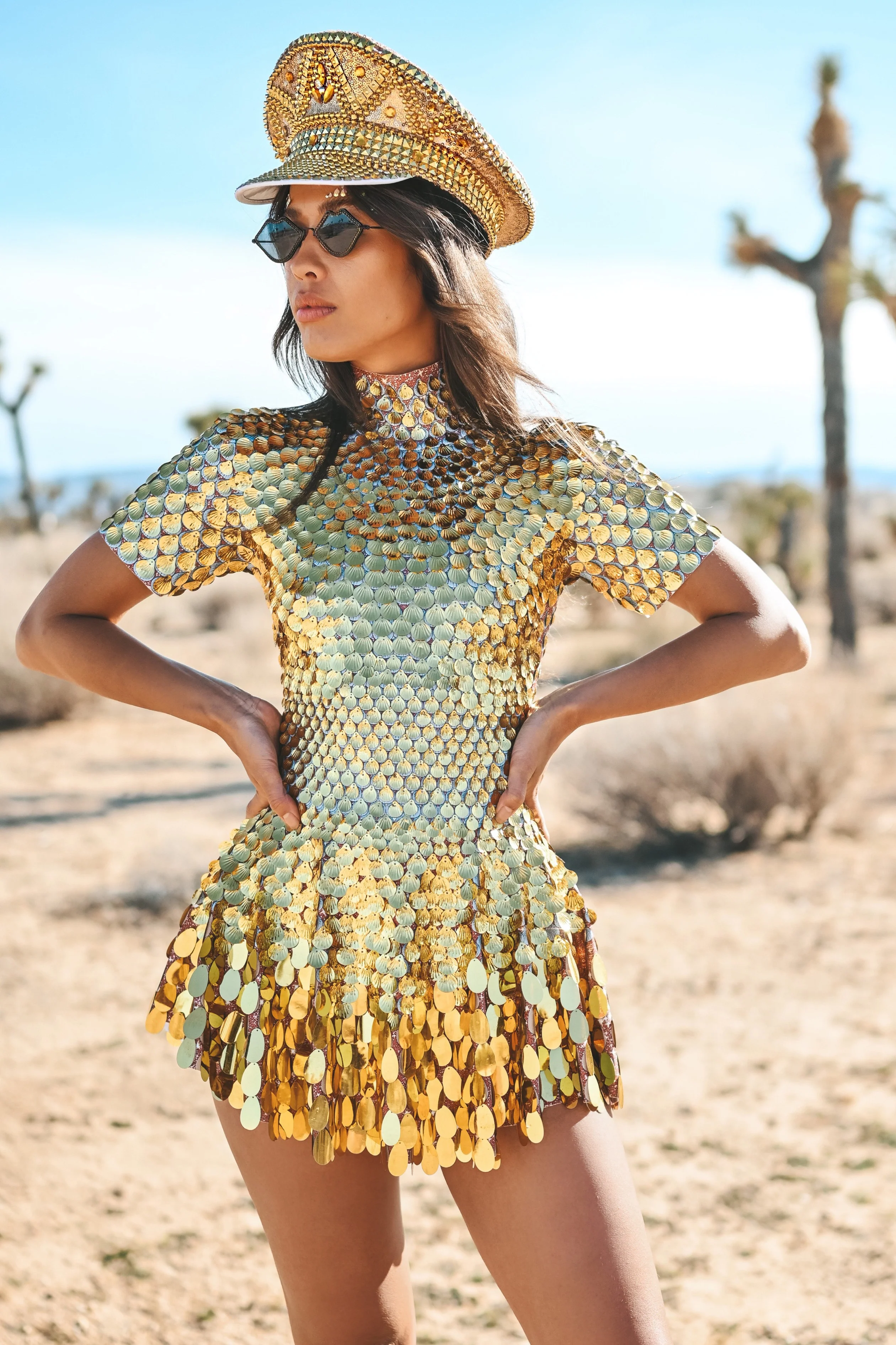 Melanie metallic party dress gold - Image 12