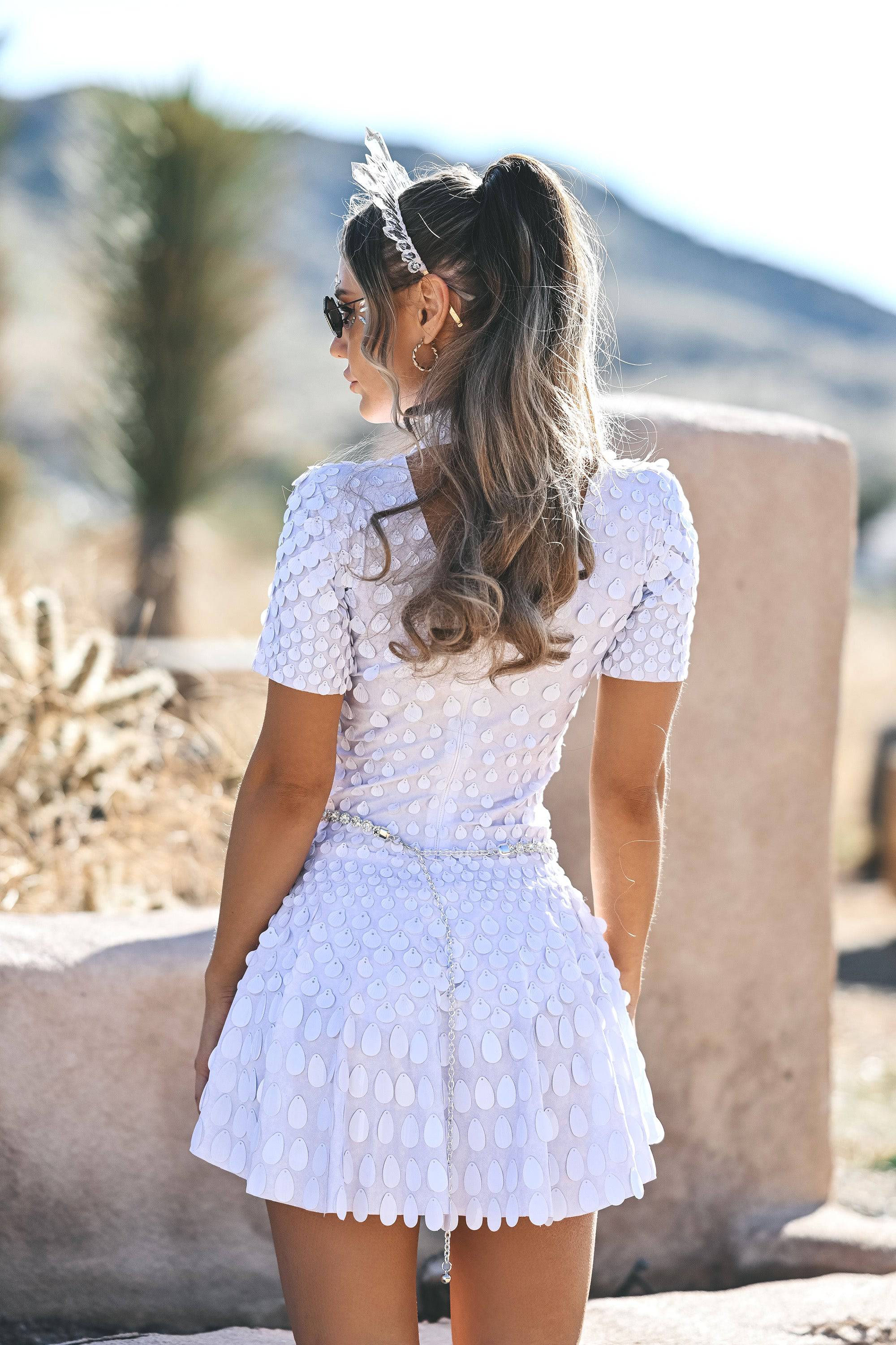 Melanie metallic party dress white - Image 10