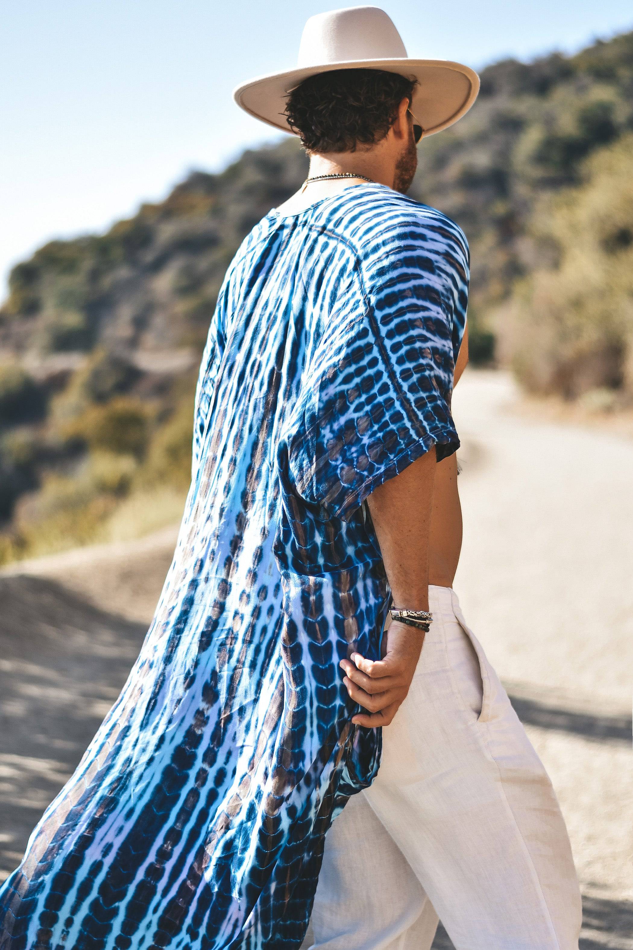 Shindo boho kimono blue