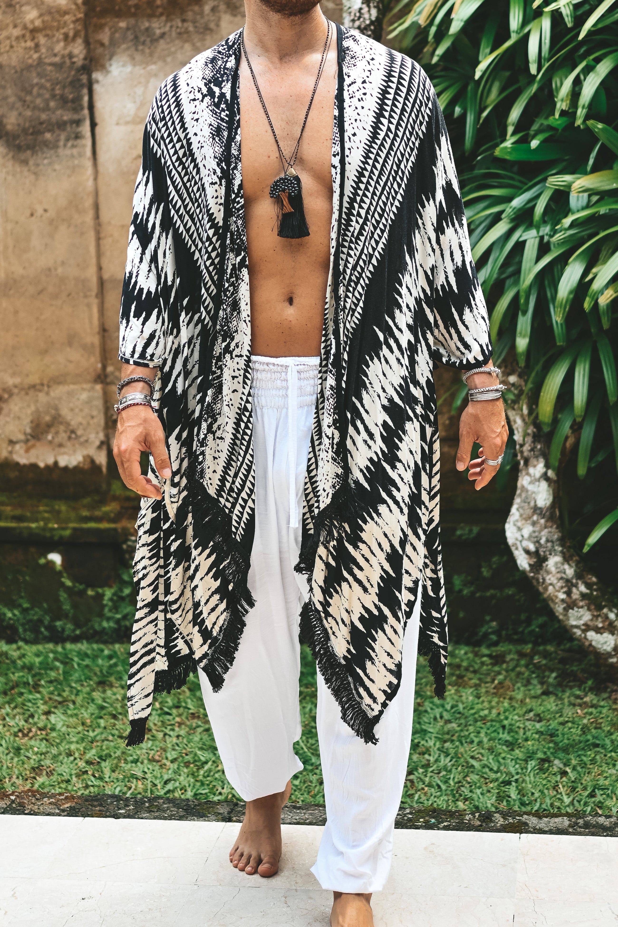 The Amondari Fringe Kimono Black - Image 10