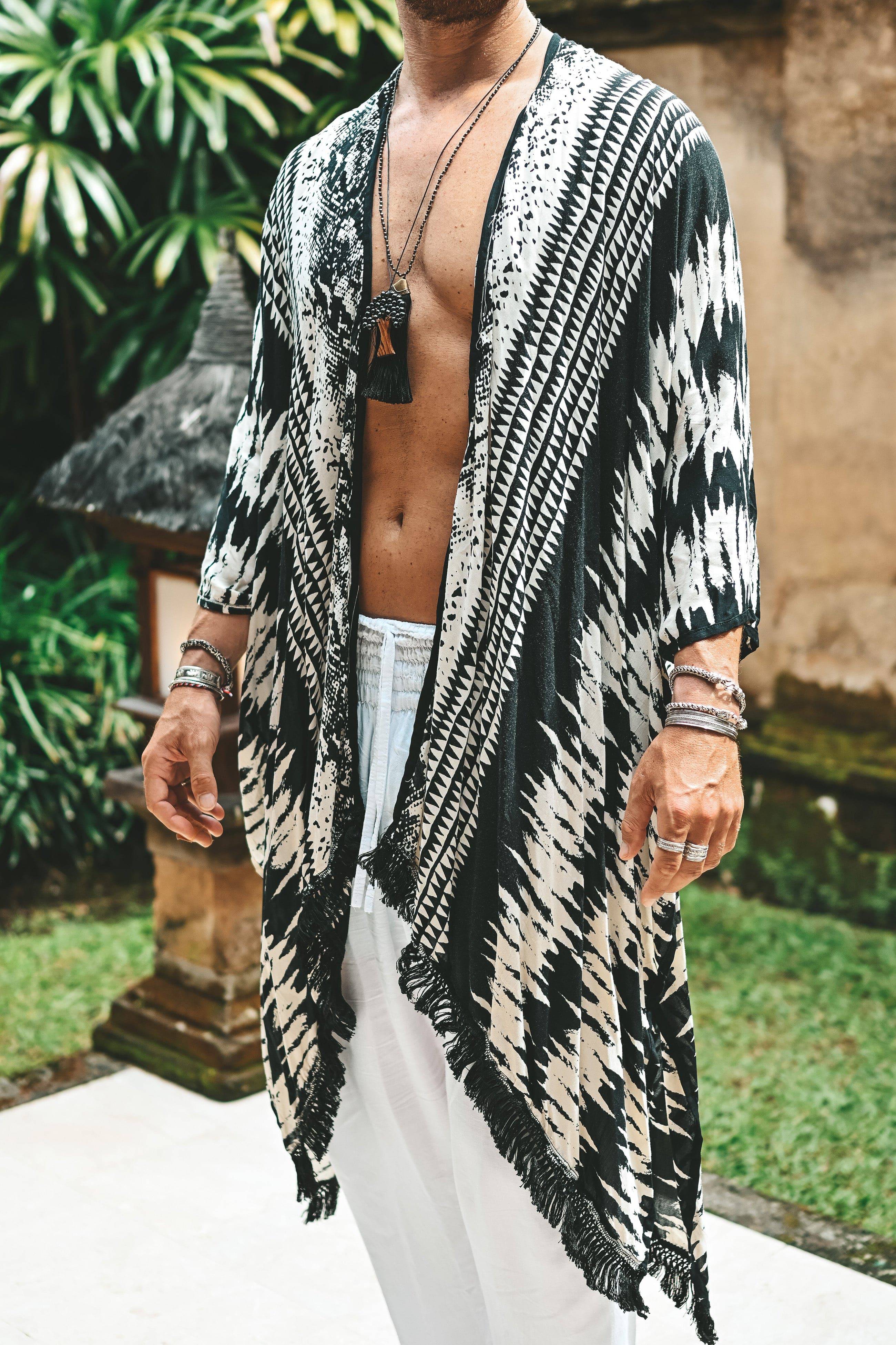 The Amondari Fringe Kimono Black - Image 11