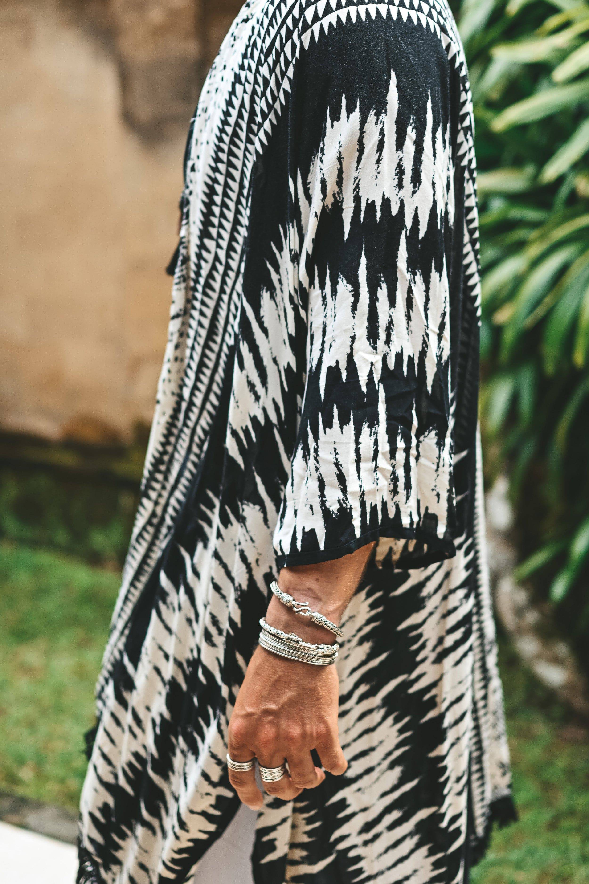 The Amondari Fringe Kimono Black - Image 14