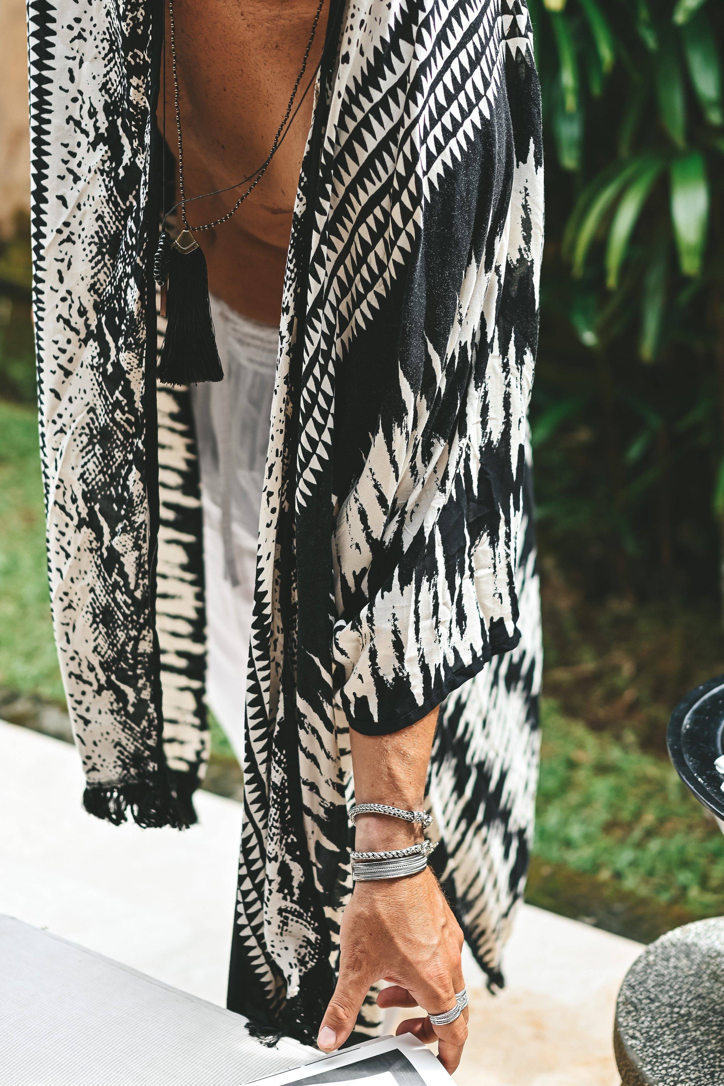 The Amondari Fringe Kimono Black - Image 15