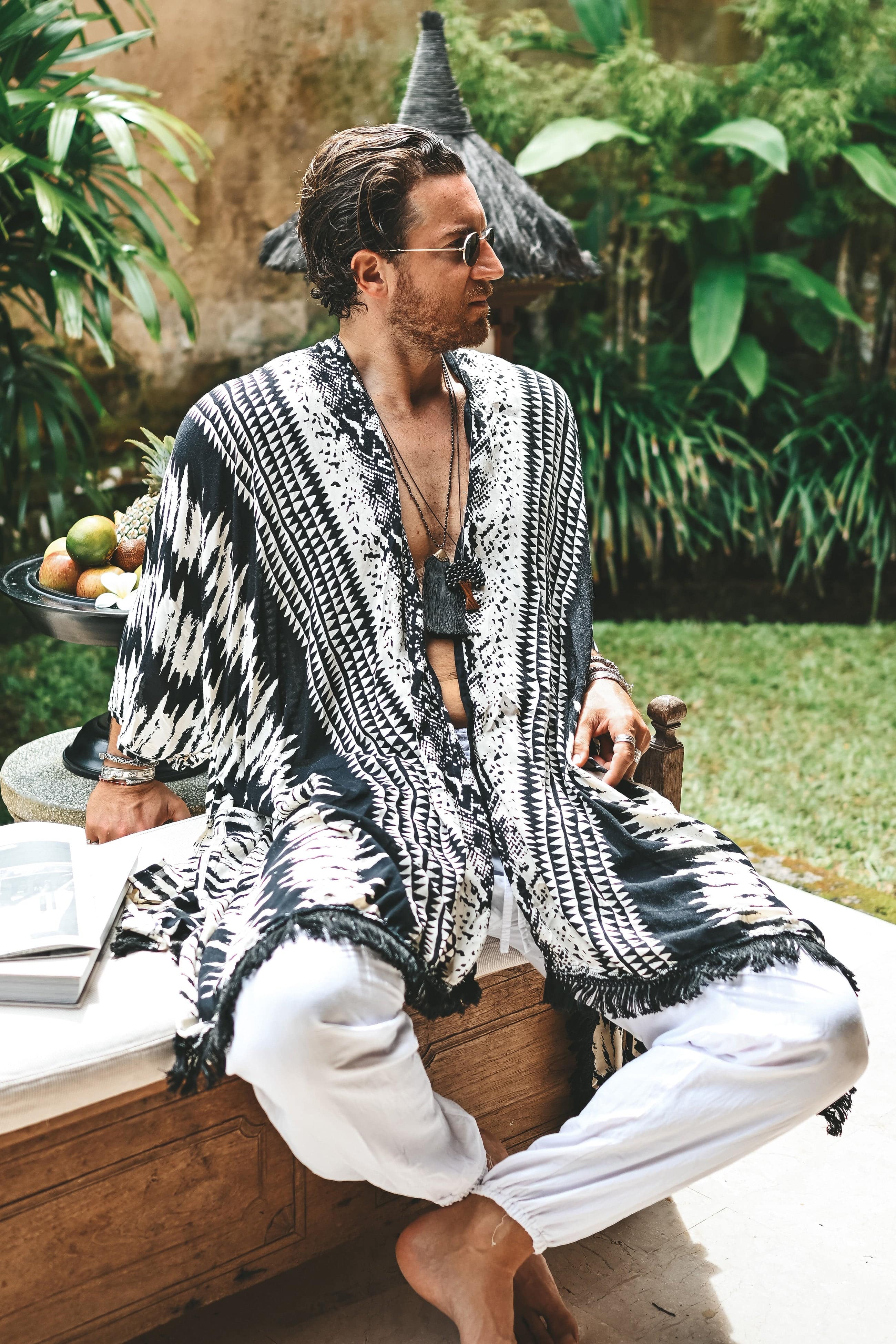 The Amondari Fringe Kimono Black - Image 16