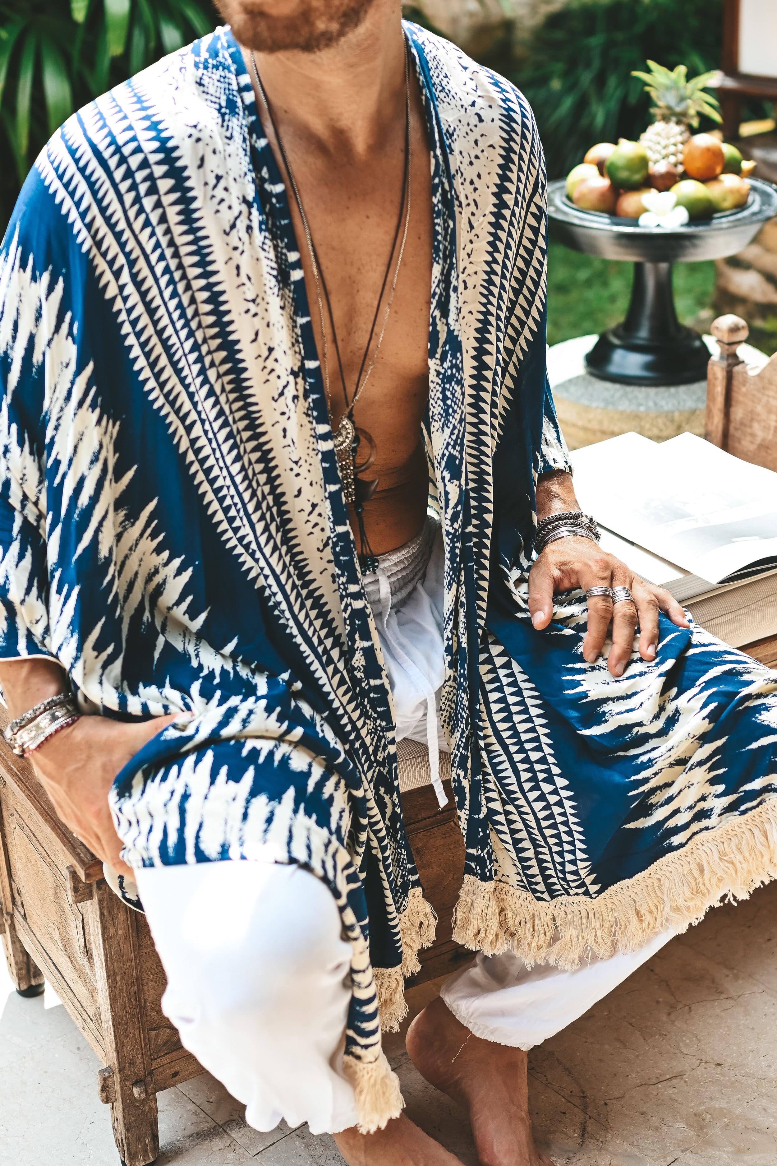 The Amondari Fringe Kimono blue - Image 14