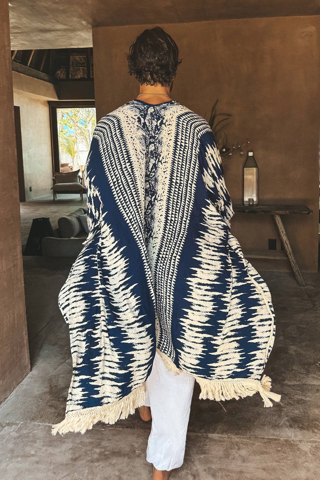 The Amondari Fringe Kimono blue - Image 22