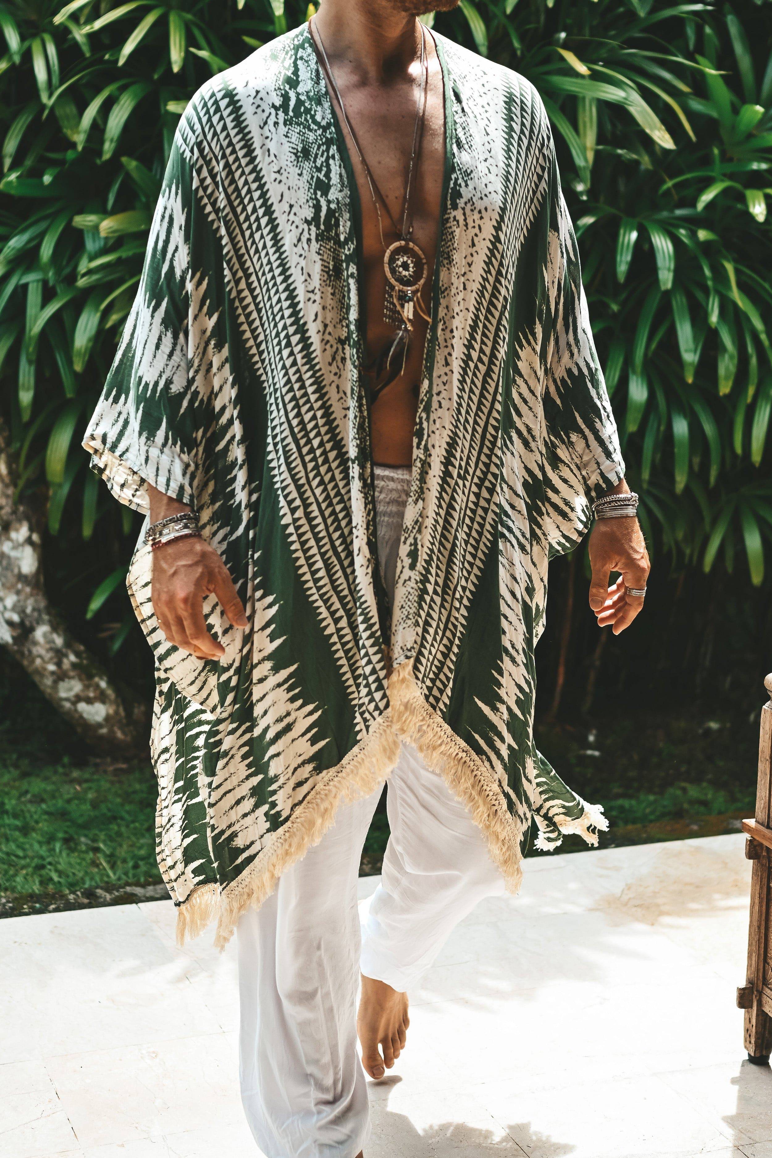 The Amondari Fringe Kimono Green - Image 13
