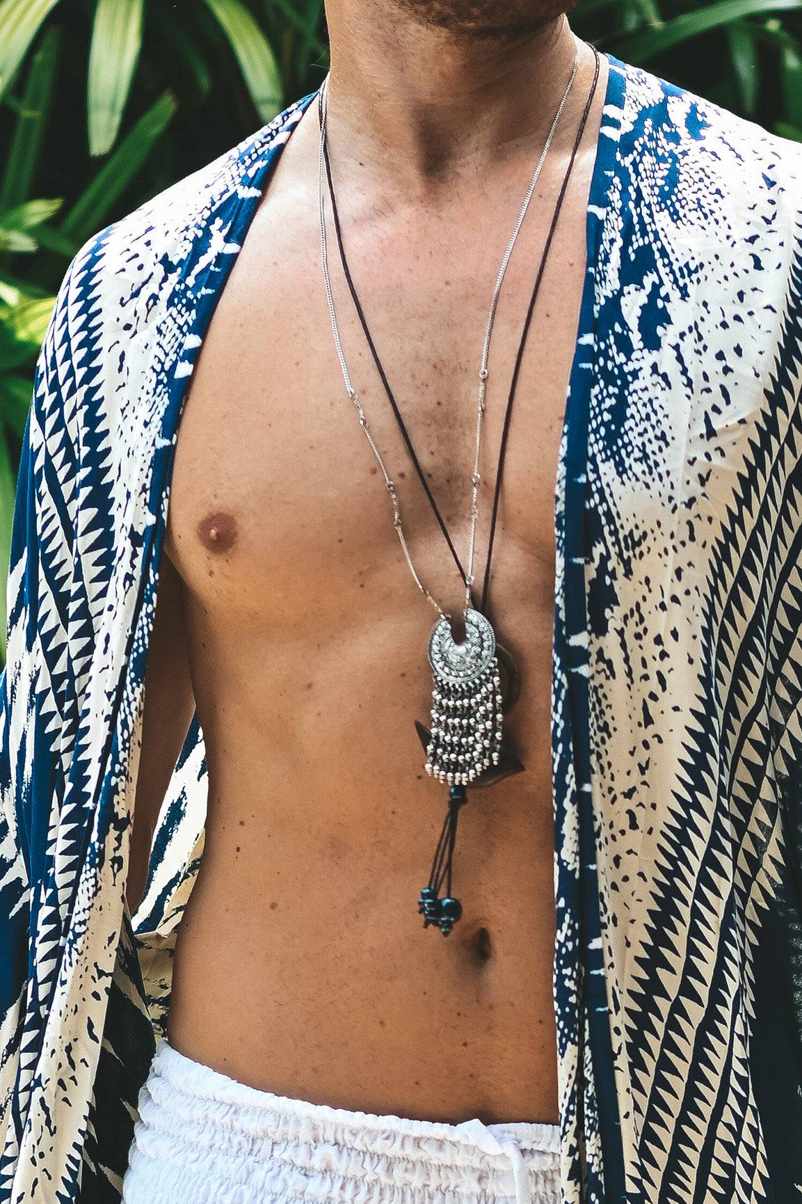 The silver necklace