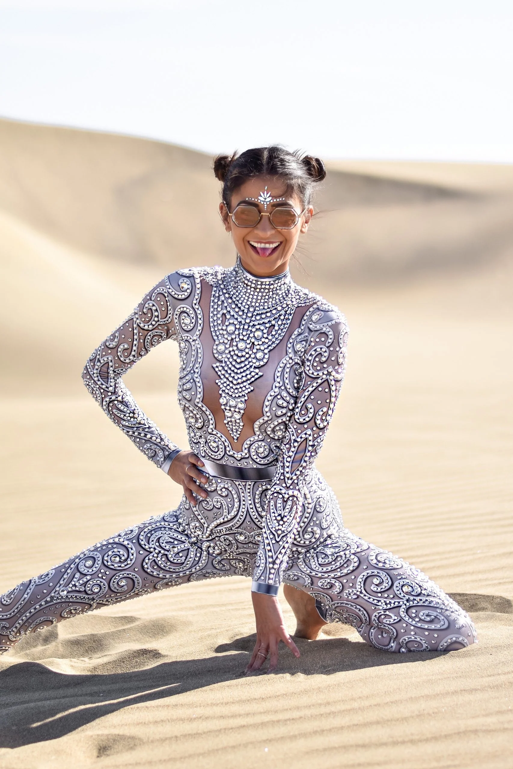 Yolaine rhinestone jumpsuit silver - Image 14