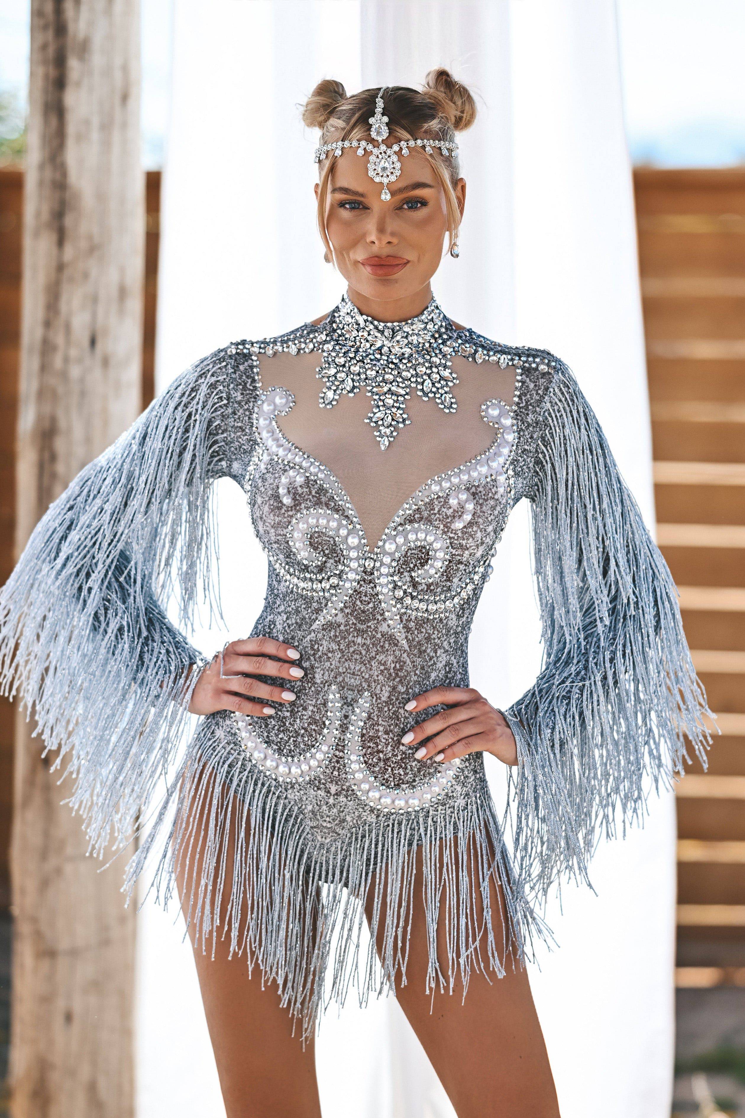 Zita crystal fringe bodysuit - Image 4